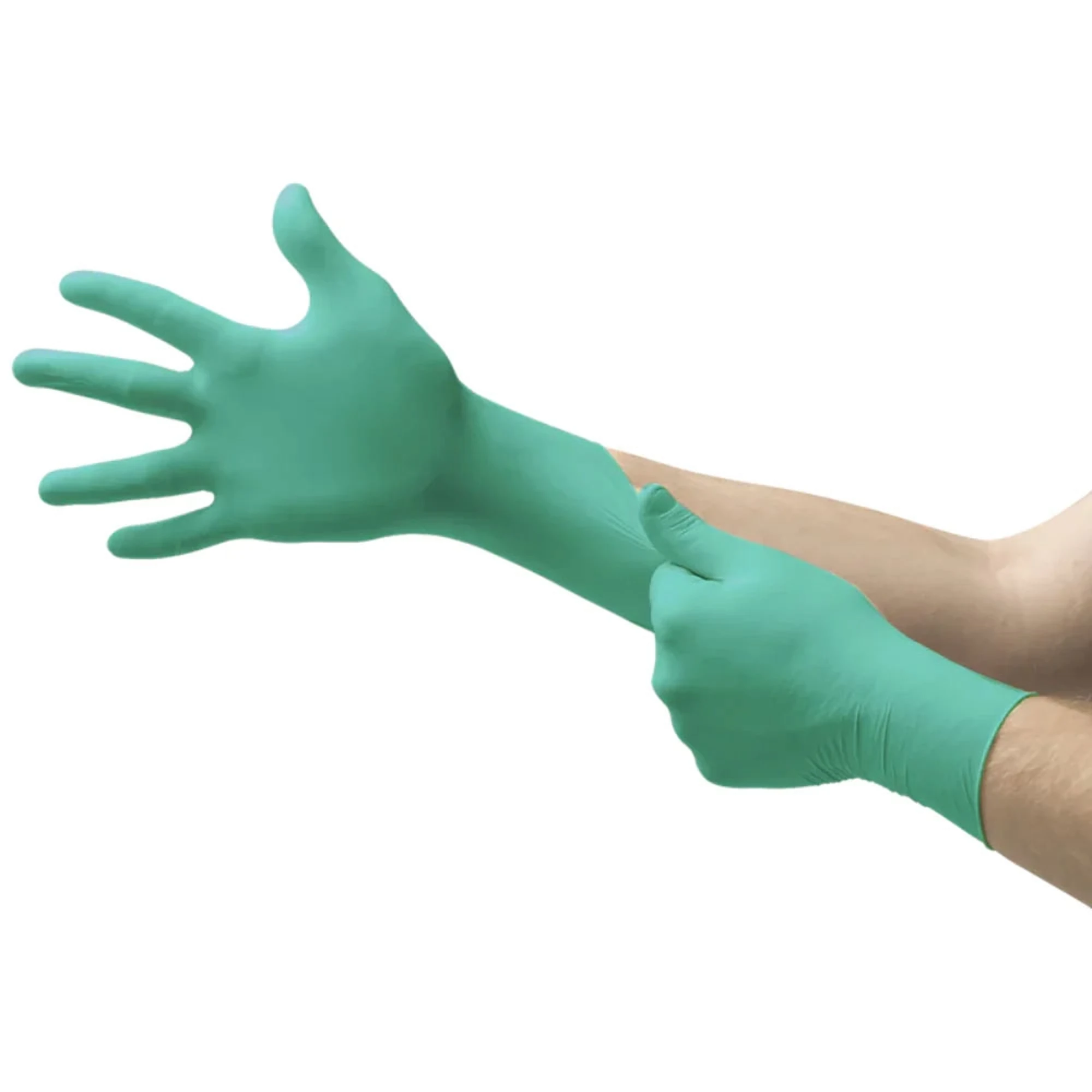 Microflex Neogard Touch 73-737 Neoprene Exam Gloves, Powder-Free, Latex-Free, Green, X-Small, 200/Box thumbnail 2