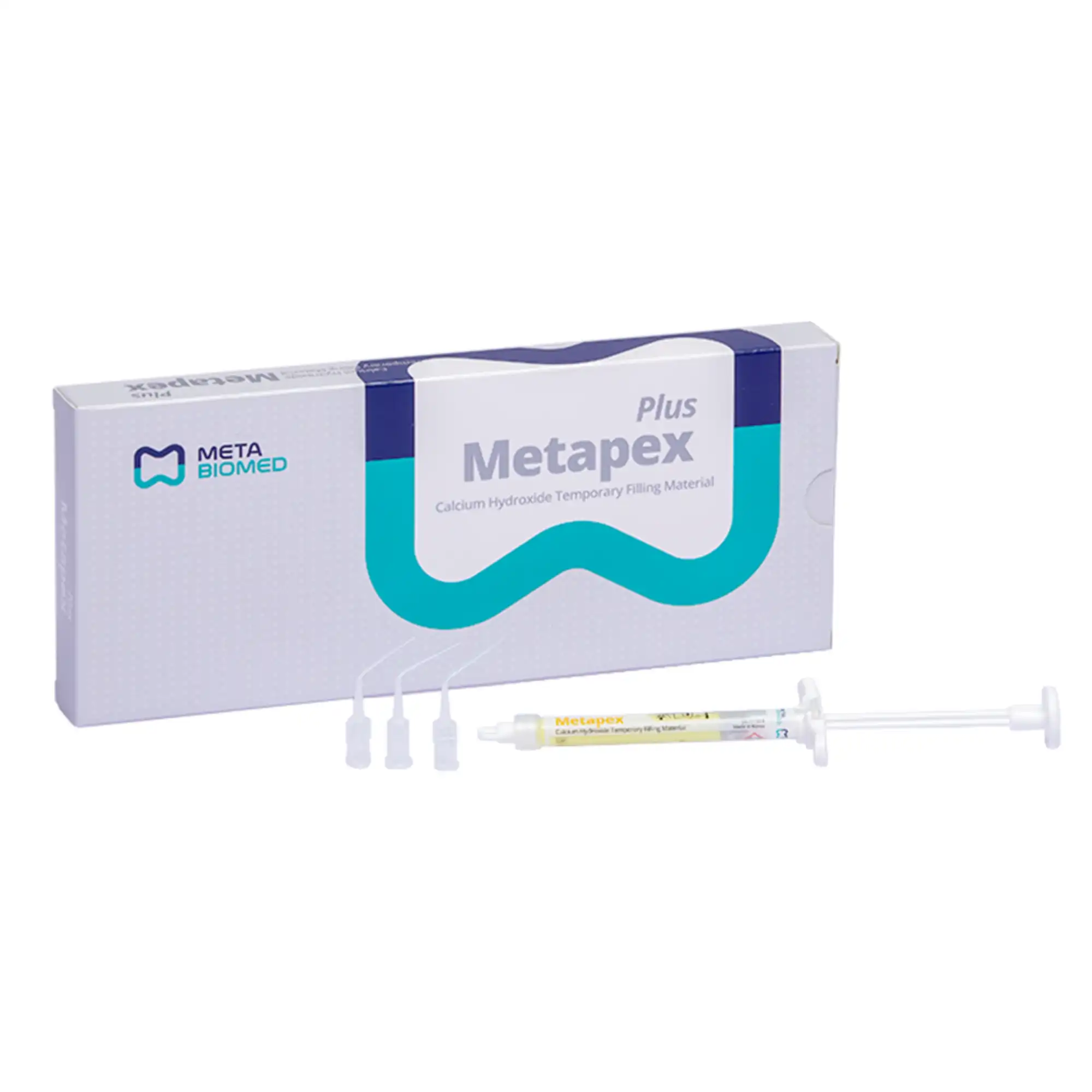 Meta Biomed Metapex PLUS with Iodoform Calcium Hydroxide Root Canal Filling Material, 2.2g Syringe with 20 Tips, 302002 - ..Metapex PLUS w/Iodoform 2.2g Syringe - Image 1