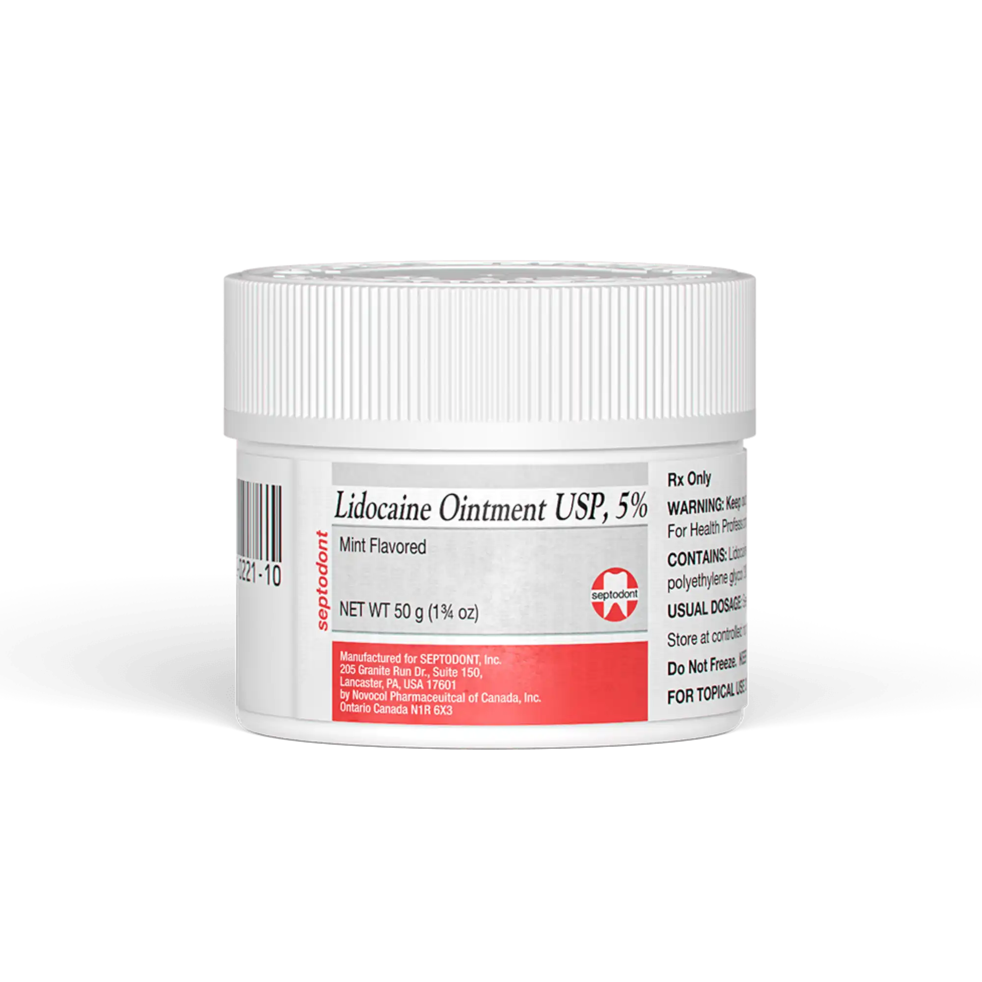 Septodont Lidocaine Ointment USP 5% Mint Flavored Topical Anesthetic, 50 g Jar, 01T0160 thumbnail 2