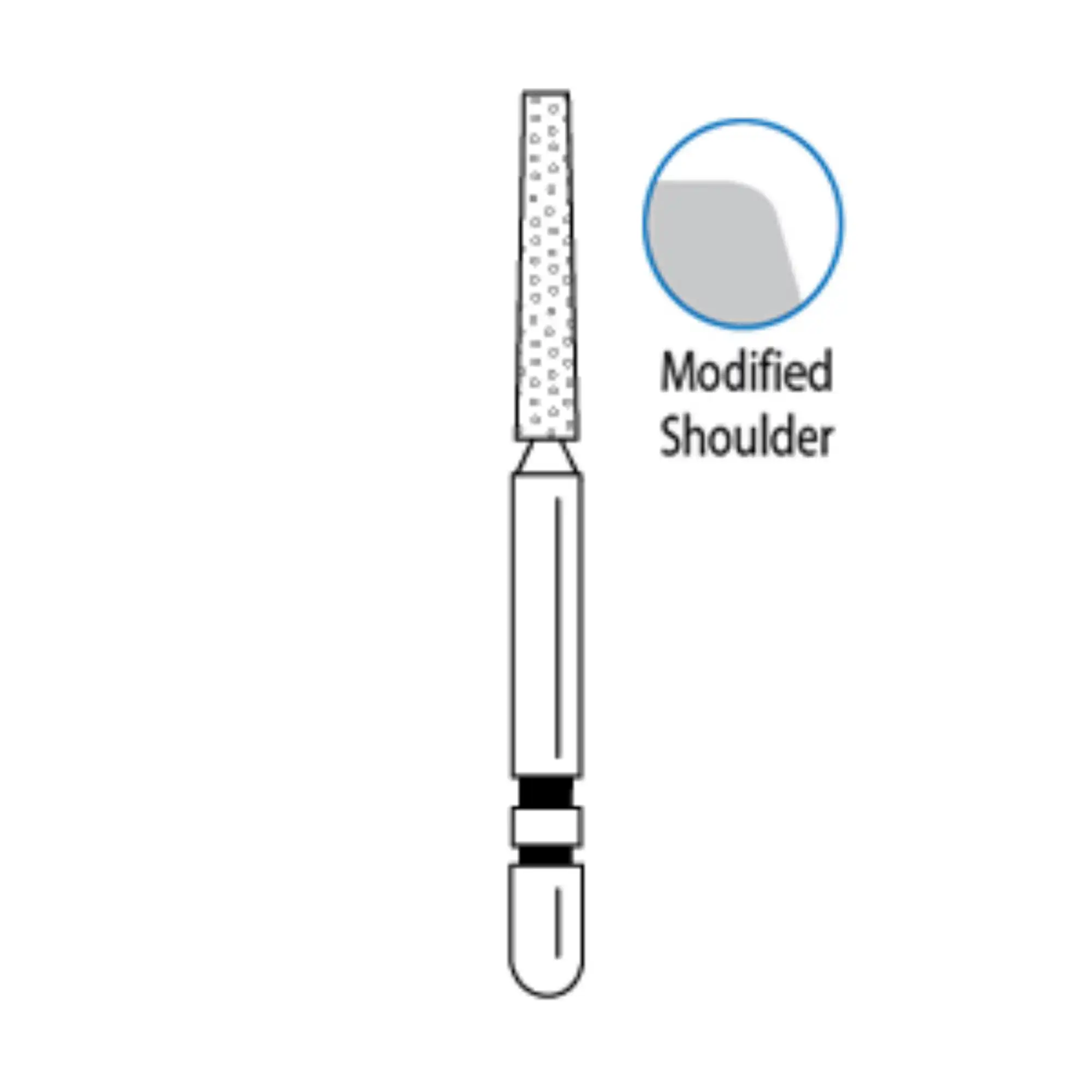 Two Striper Diamond Bur, FG, KR Taper Flat End, Fine, #722.8F KR, 1.5 mm Major/1.0 mm Minor Diameter, 8 mm Length, 5/Pk, 2015658 thumbnail 2