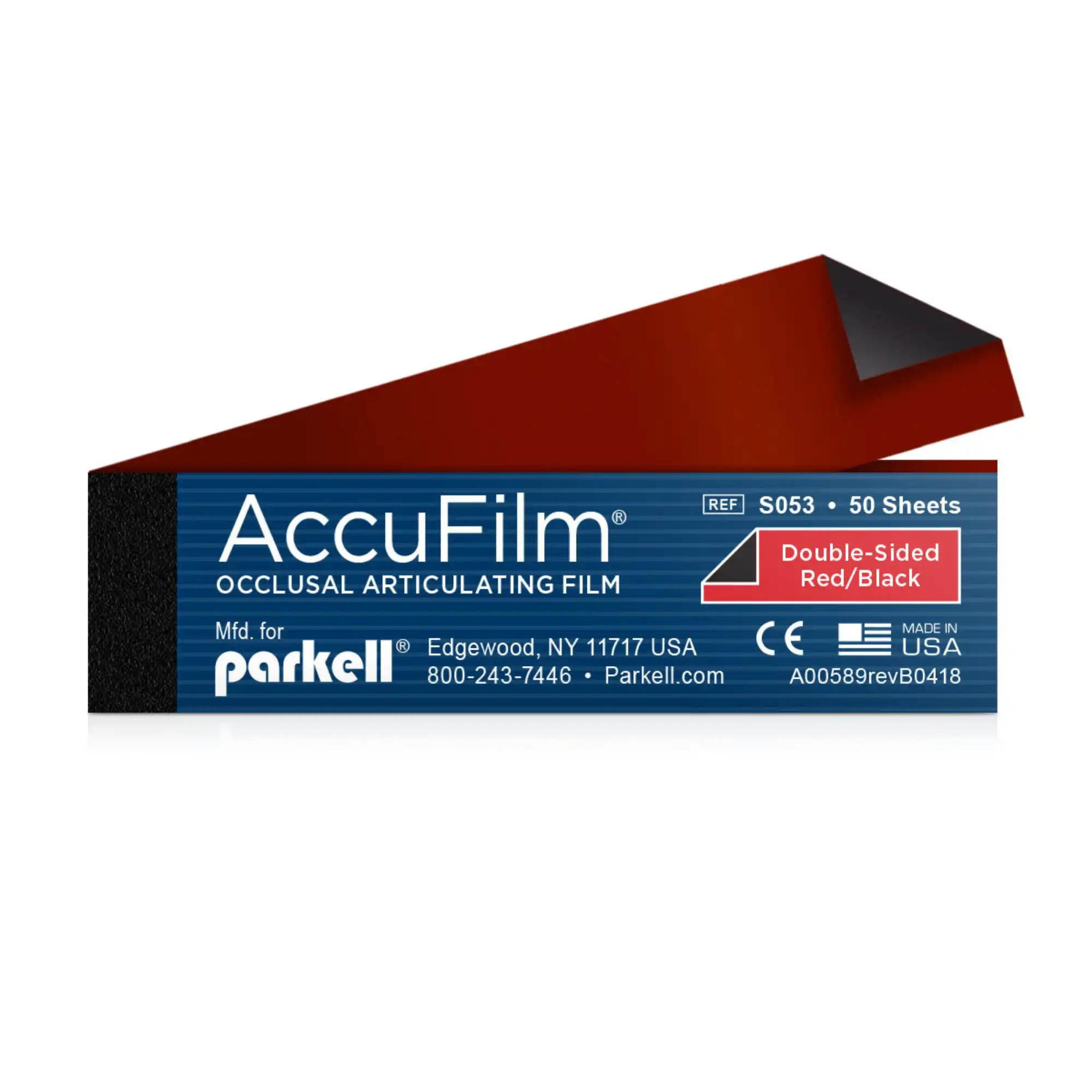 AccuFilm II Double-Sided Articulating Film, Red/Black, 0.0008" (20µm), 3 1/2 in x 7/8 in, 50 Strips/Booklet, 5 Booklets/Box thumbnail 2