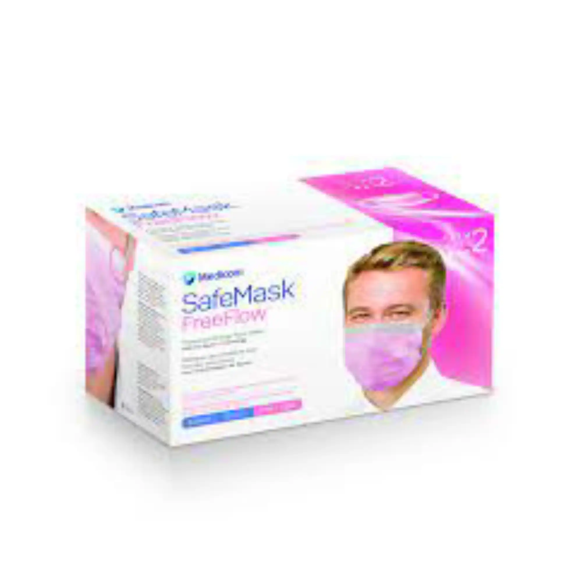 SafeMask FreeFlow Procedure Face Mask, ASTM Level 2, Ear Loop, Pink, 50/Box, 200416 thumbnail 11