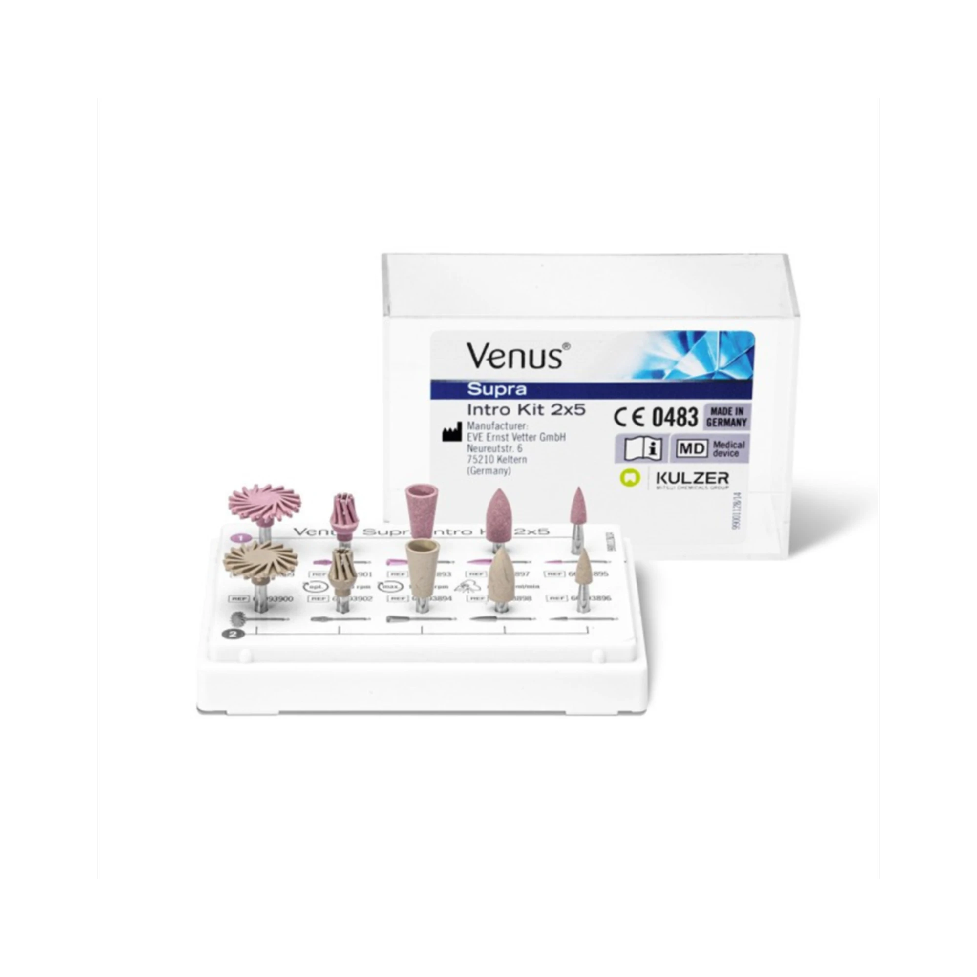 Kulzer Venus Supra Composite Polishers Intro Kit, 2x5, Pre-Polish & High Gloss, 5 Shapes, 66087541 thumbnail 2