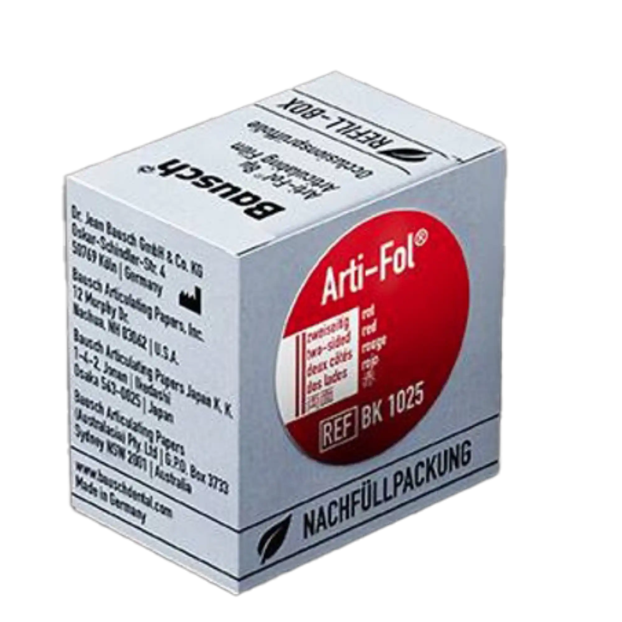 Bausch Arti-Fol Ultra-Thin Two-Sided Articulating Film, 8 Micron, 22mm x 20m, Red, Refill Roll, BK1025 thumbnail 2