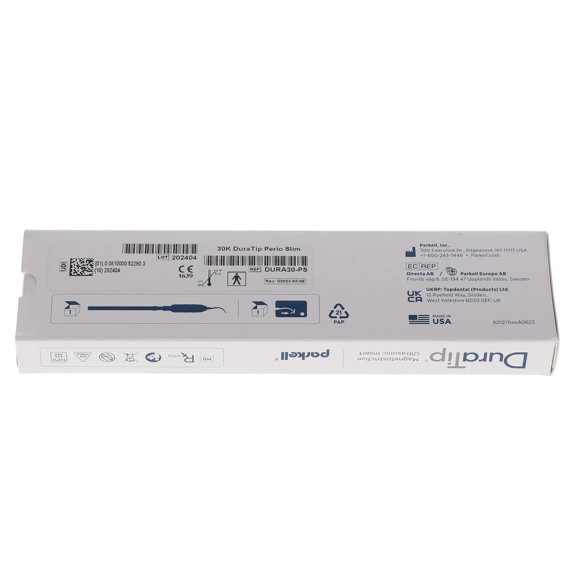 Parkell DuraTip Ultrasonic Scaler Insert, 30K Perio Slim, DURA30-PS thumbnail 9