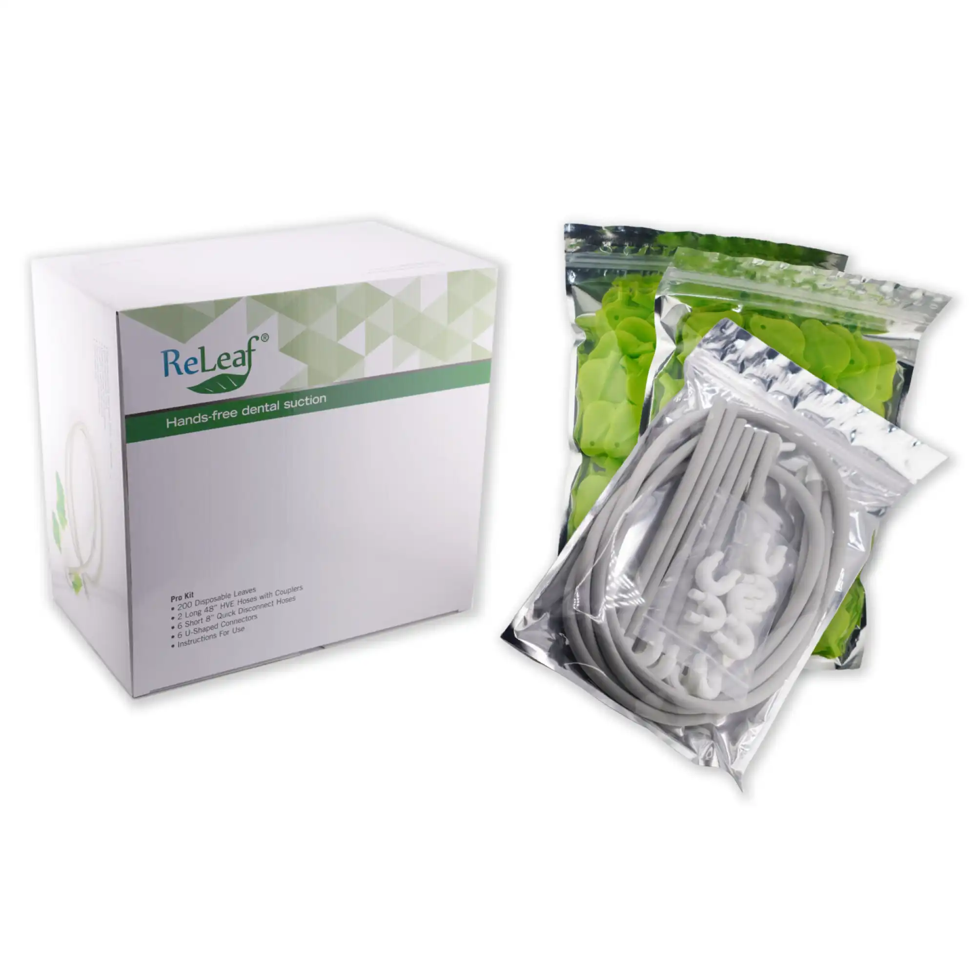 ReLeaf HVE Hands-Free Suction Pro Kit, 200 Leaves (4 x 50 Packs), 2 Long Hoses, 6 Short Quick-Disconnect Hoses, 6 U-Shaped Connectors, RLF10036 thumbnail 2