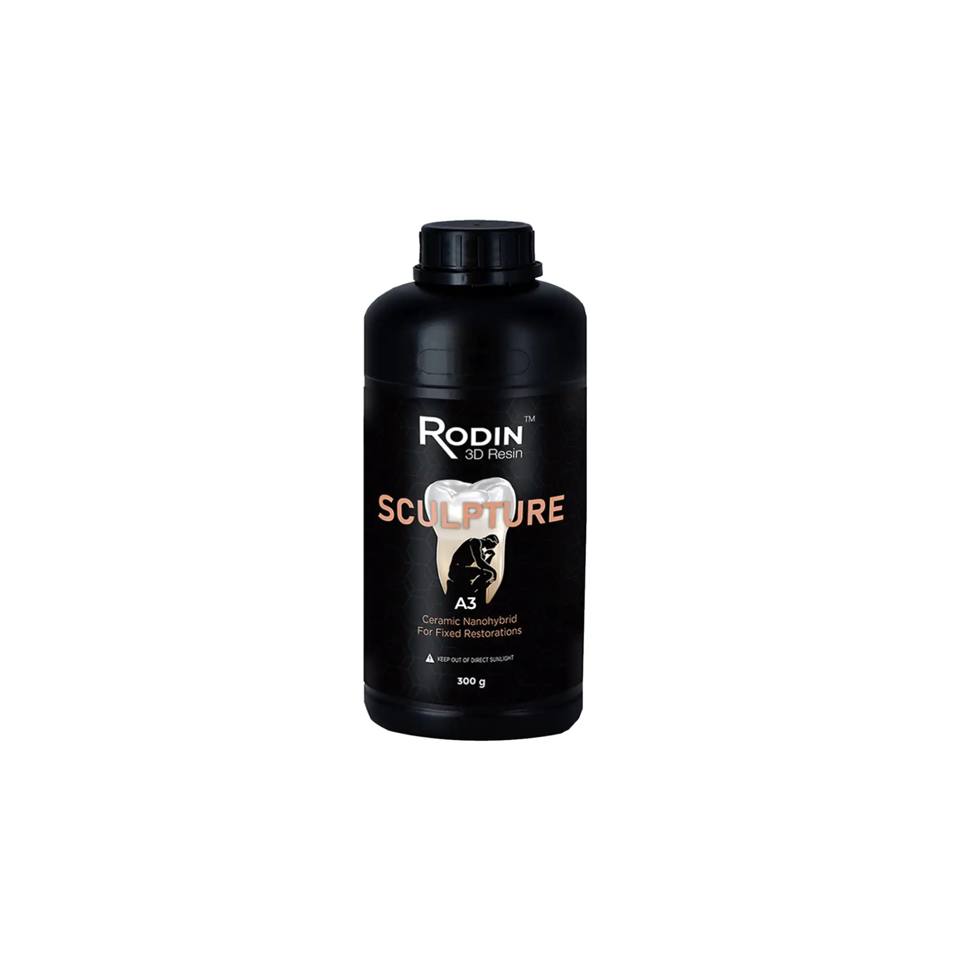 Rodin Sculpture Ceramic Nanohybrid 3D Printing Resin, Shade A3, 300g Bottle, 3DR-CNR-A3-300 thumbnail 4