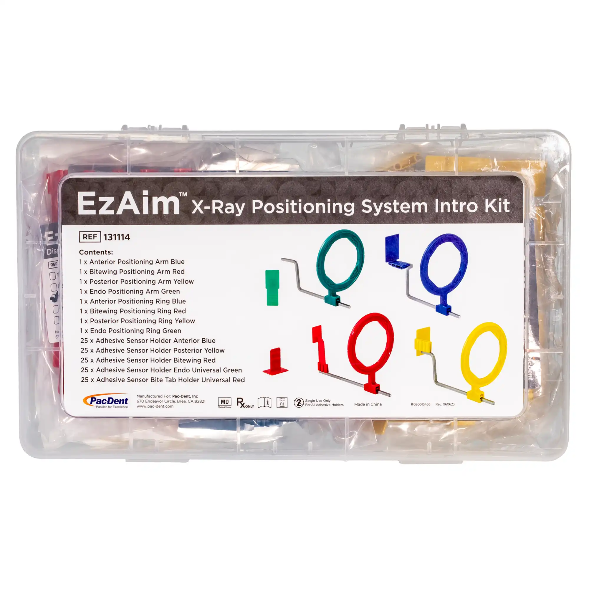 EzAim X-Ray Positioning System Intro Kit, Includes 4 Positioning Arms, 4 Positioning Rings, 125 Disposable Adhesive Sensor Holders, Assorted Colors, 131114 thumbnail 2