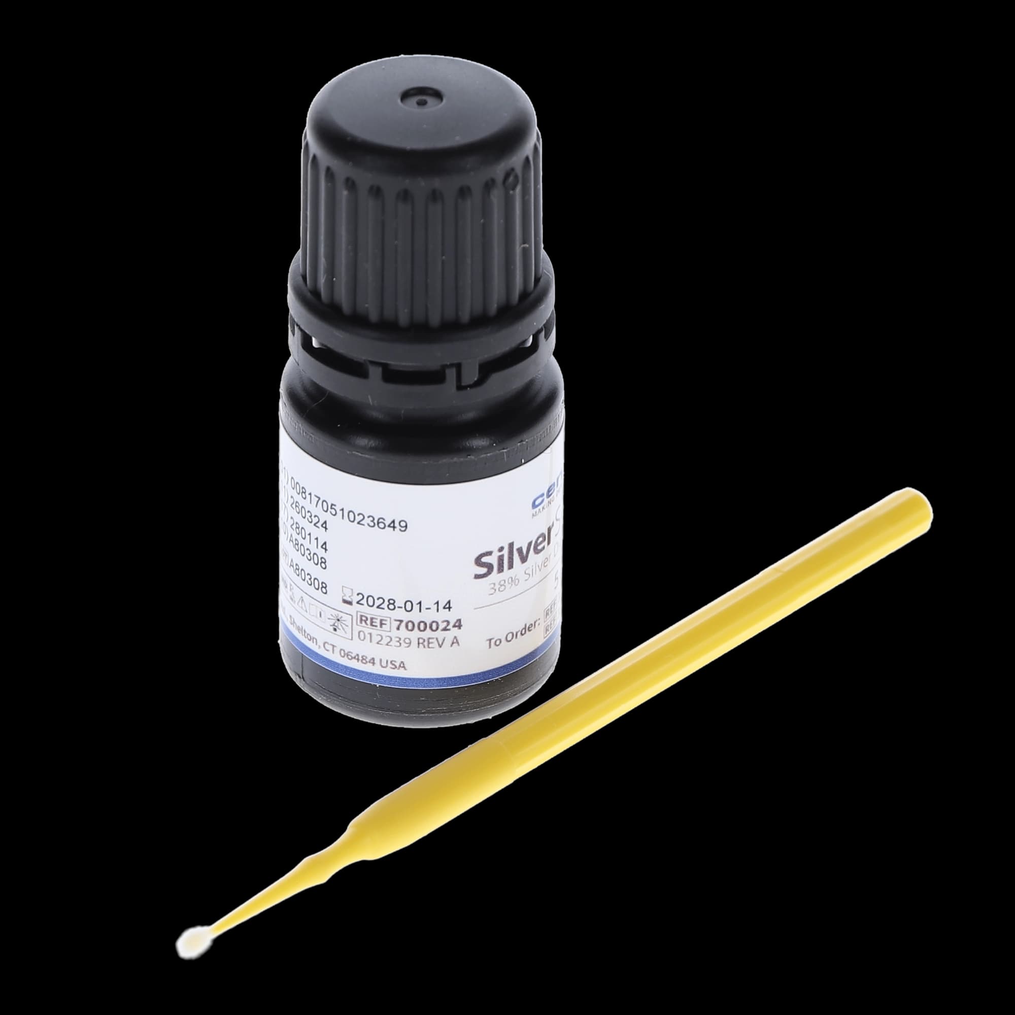 SilverSense SDF 38% Silver Diamine Fluoride Standard Kit, 1 x 5 mL Dropper Bottle with 20 Benda Micro Applicators, 310172 thumbnail 3