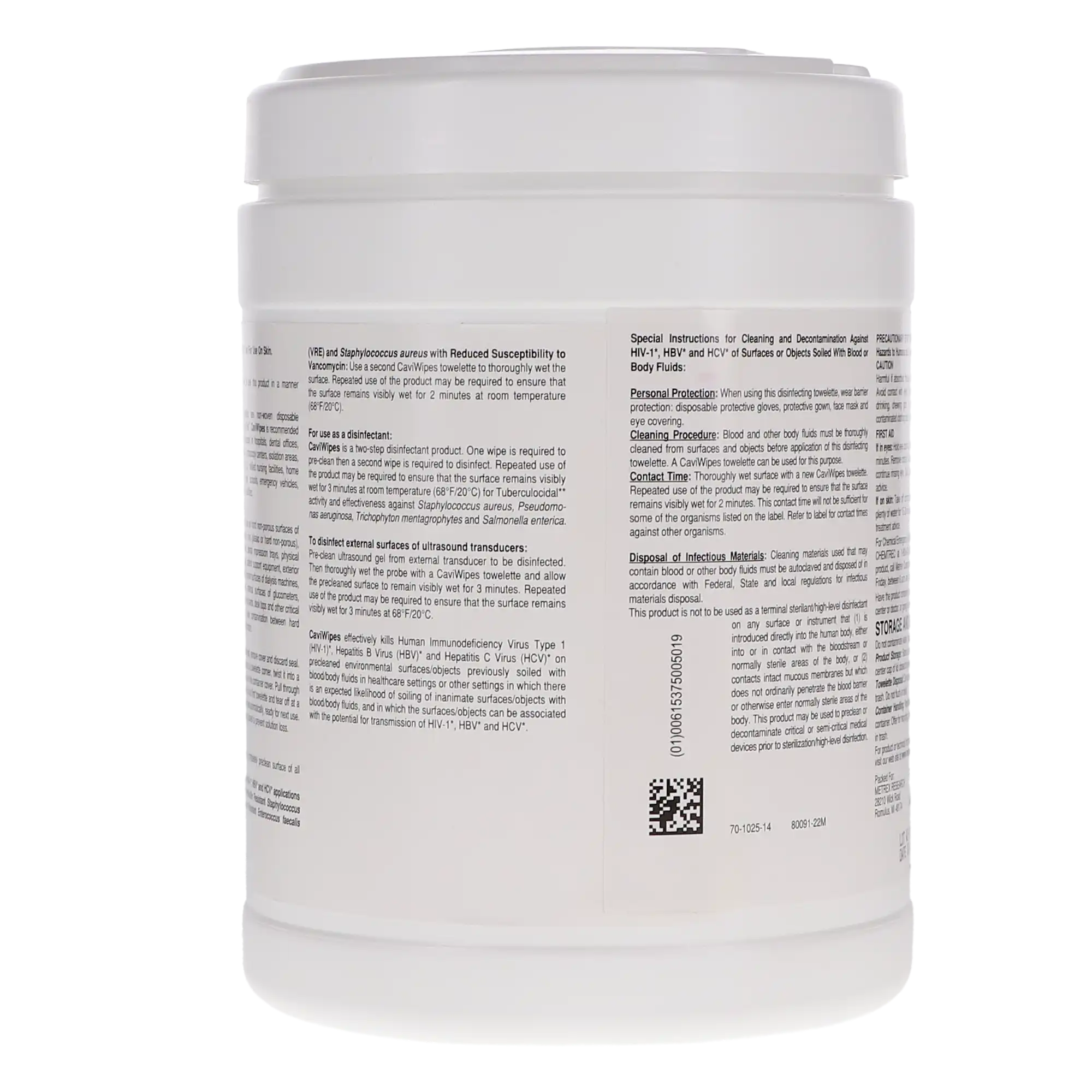CaviWipes Disinfectant Towelettes, Large, 6" x 6.75", 160 Wipes/Canister, 13-1100 thumbnail 7