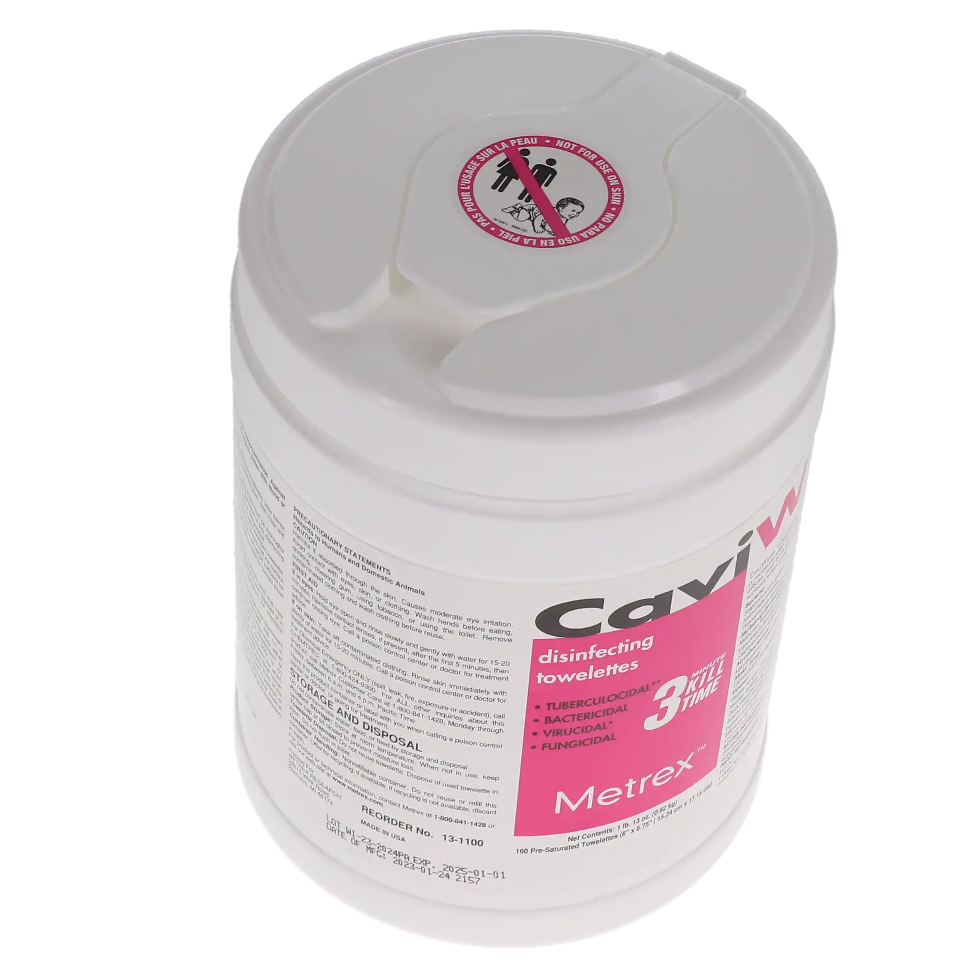 CaviWipes Disinfectant Towelettes, Large, 6" x 6.75", 160 Wipes/Canister, 13-1100 thumbnail 9