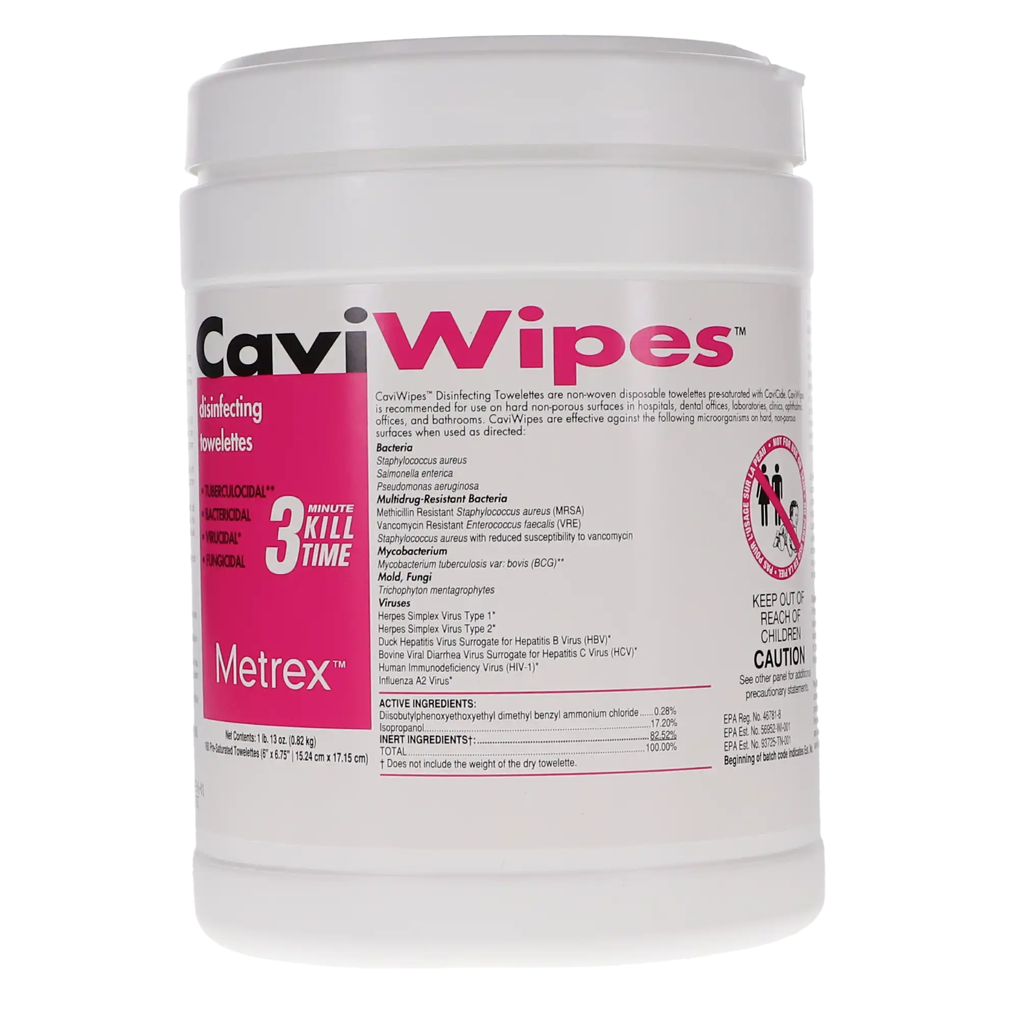 CaviWipes Disinfectant Towelettes, Large, 6" x 6.75", 160 Wipes/Canister, 13-1100 thumbnail 10