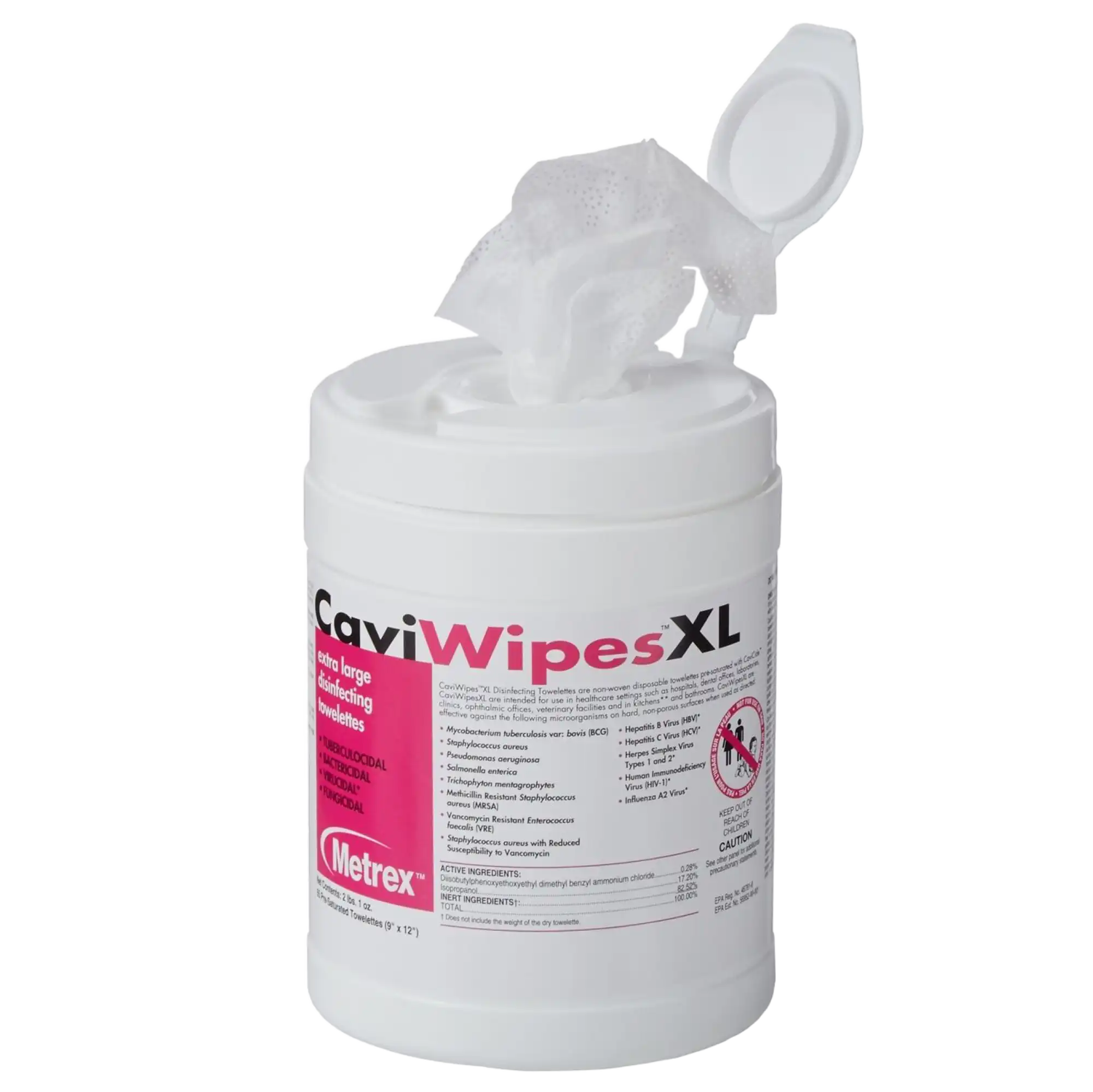 CaviWipes XL Disinfecting Towelettes, 9" x 12", 65 Wipes/Canister, Metrex thumbnail 6
