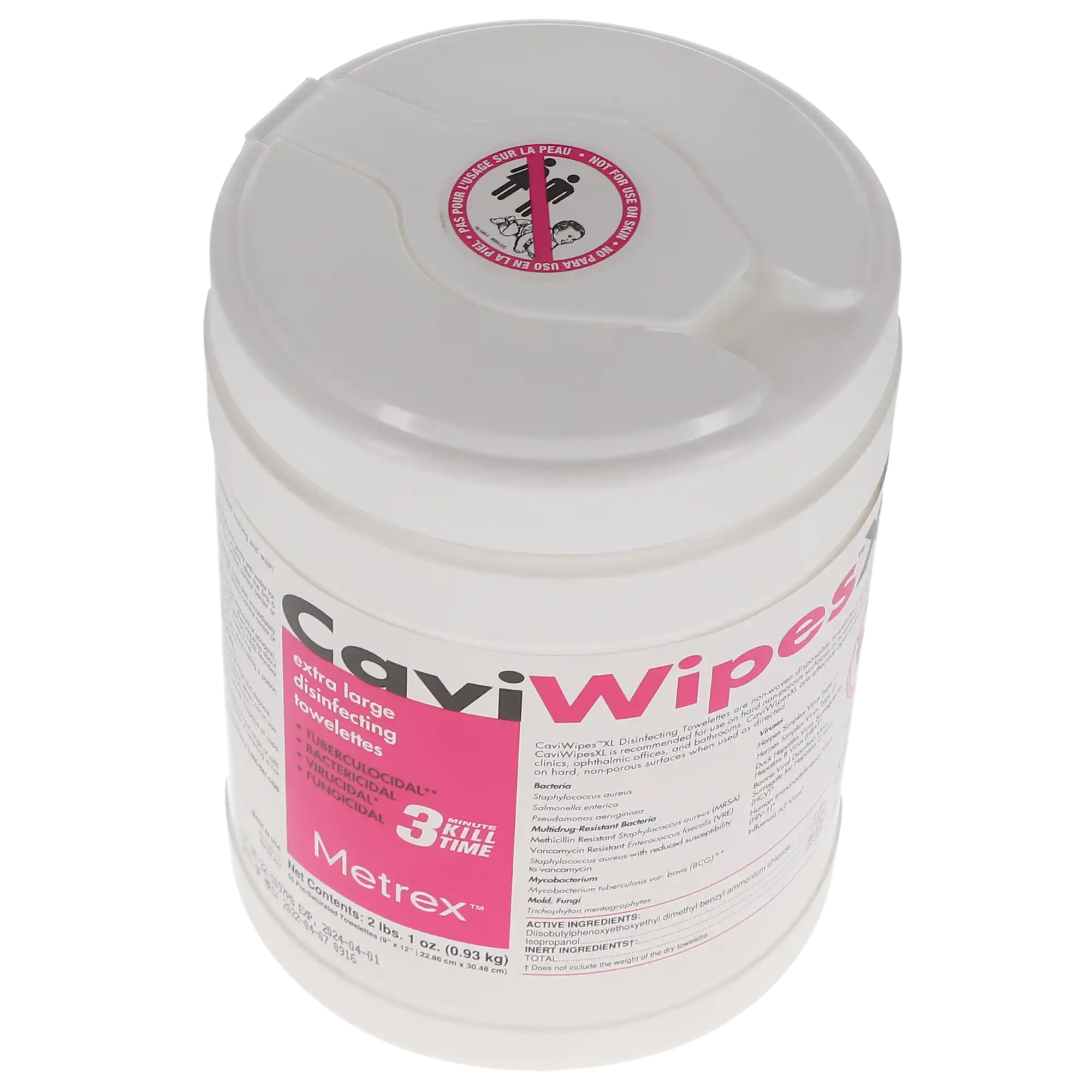 CaviWipes XL Disinfecting Towelettes, 9" x 12", 65 Wipes/Canister, Metrex thumbnail 9
