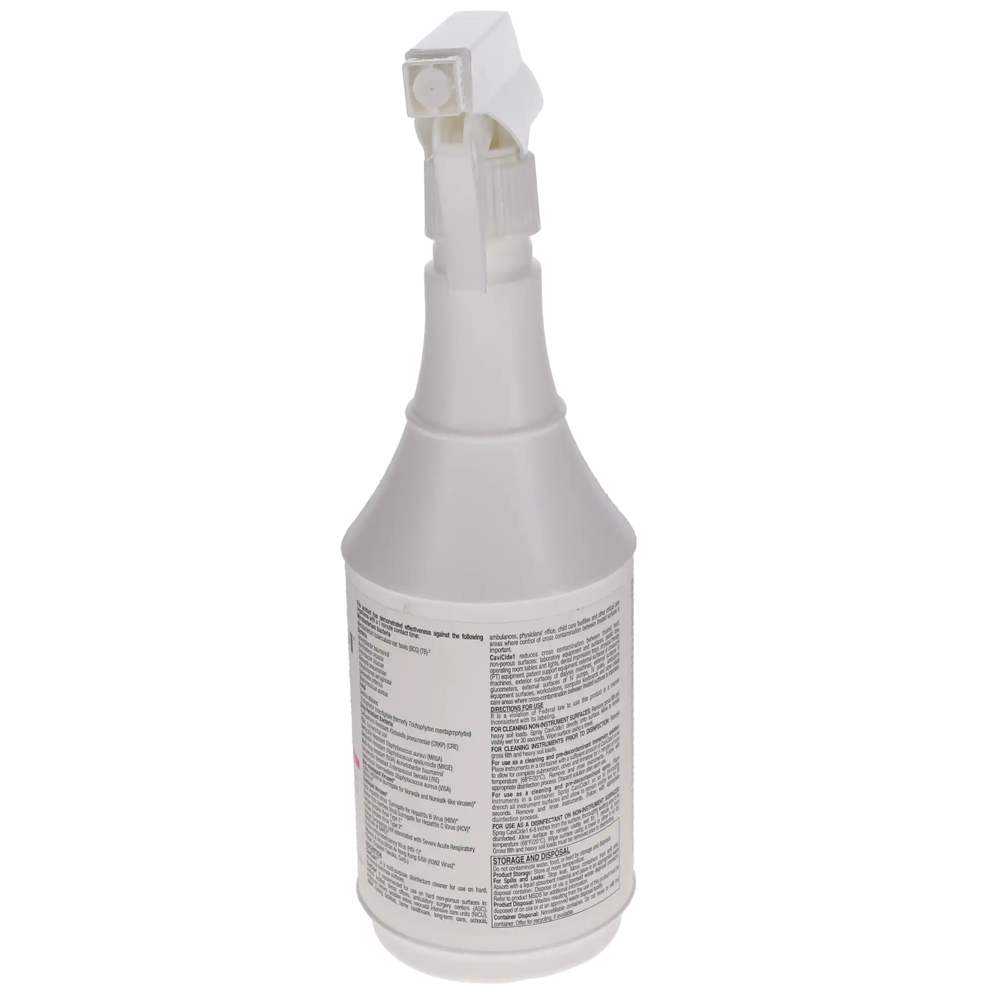 CaviCide1 Surface Disinfectant & Decontaminant, Low Alcohol, 1-Minute Contact Time, 24 oz Spray Bottle, EPA 46781-12 thumbnail 5
