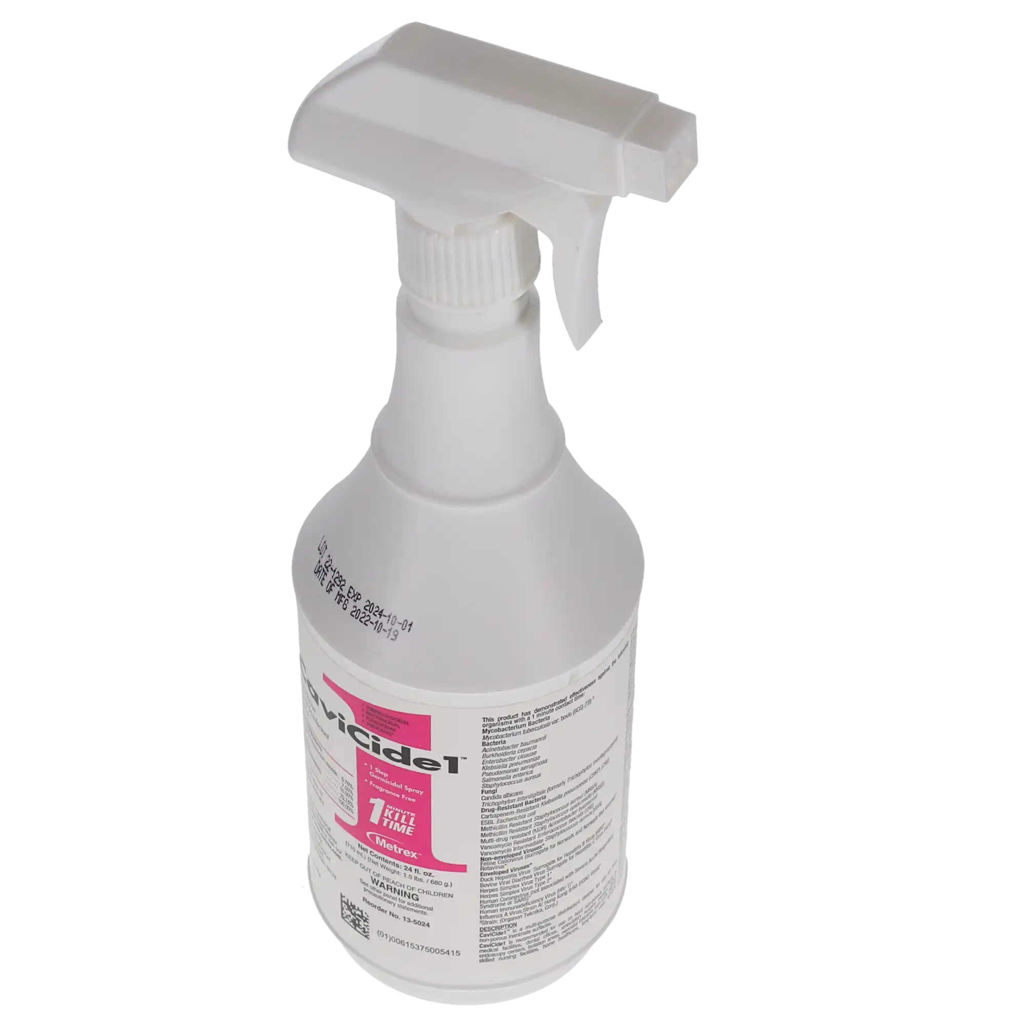 CaviCide1 Surface Disinfectant & Decontaminant, Low Alcohol, 1-Minute Contact Time, 24 oz Spray Bottle, EPA 46781-12 thumbnail 7