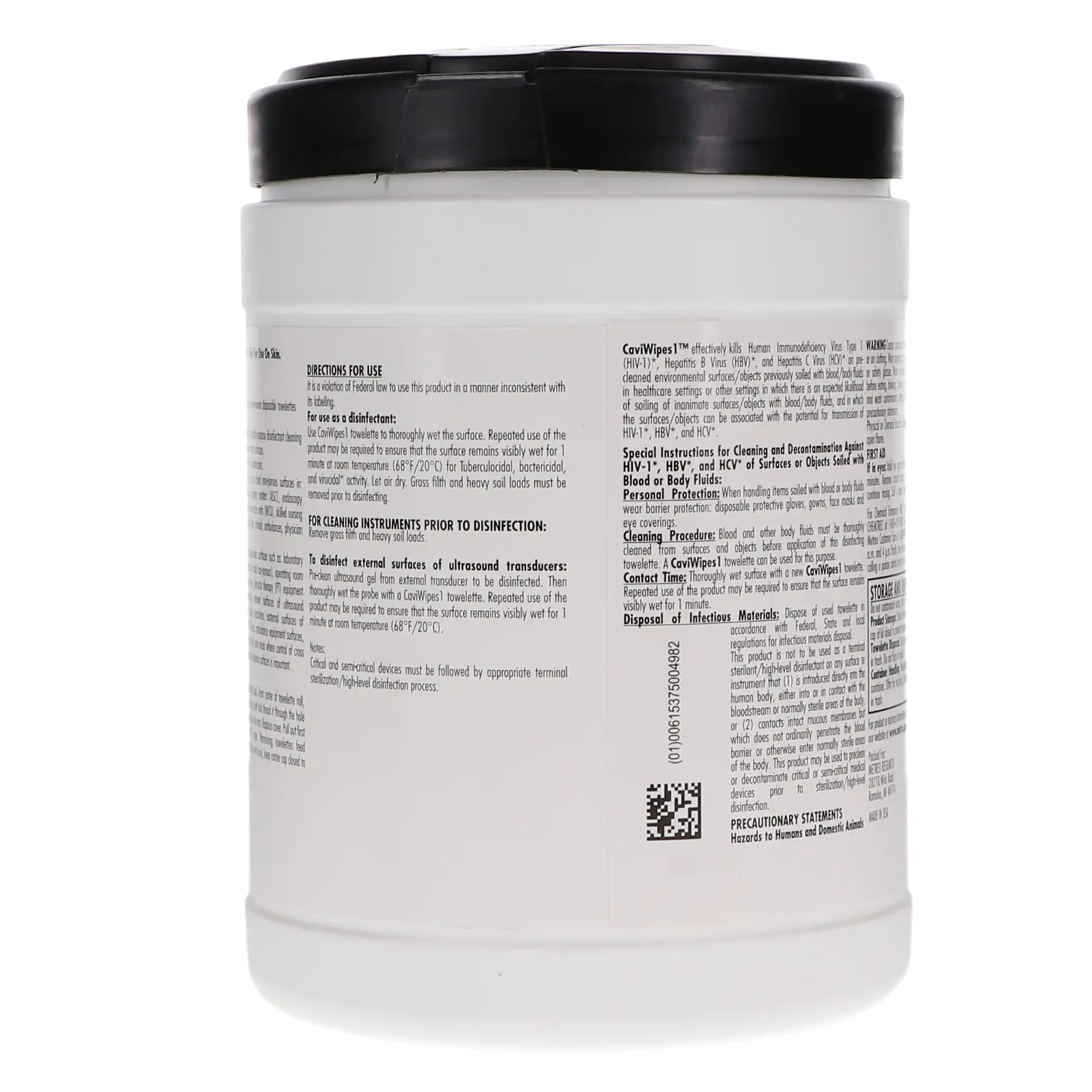 CaviWipes1 Surface Disinfectant Towelettes, Large, 6" x 6.75", 160/Canister, 46781-13 thumbnail 7
