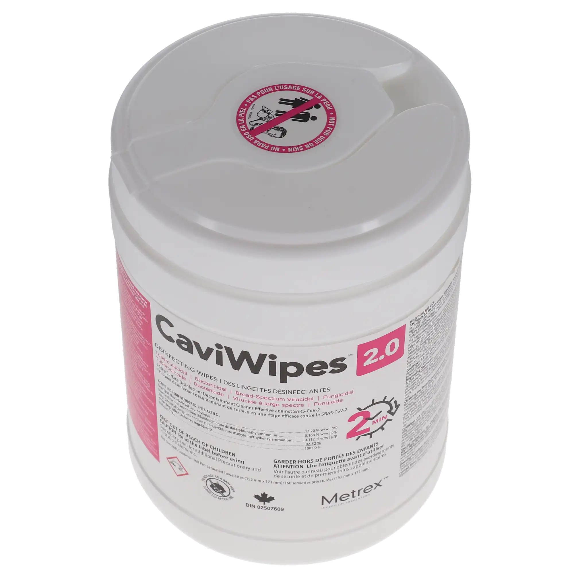 CaviWipes 2.0 Surface Disinfectant Wipes, Large, 6" x 6.75", 160 Wipes/Canister, 46781-17 thumbnail 7