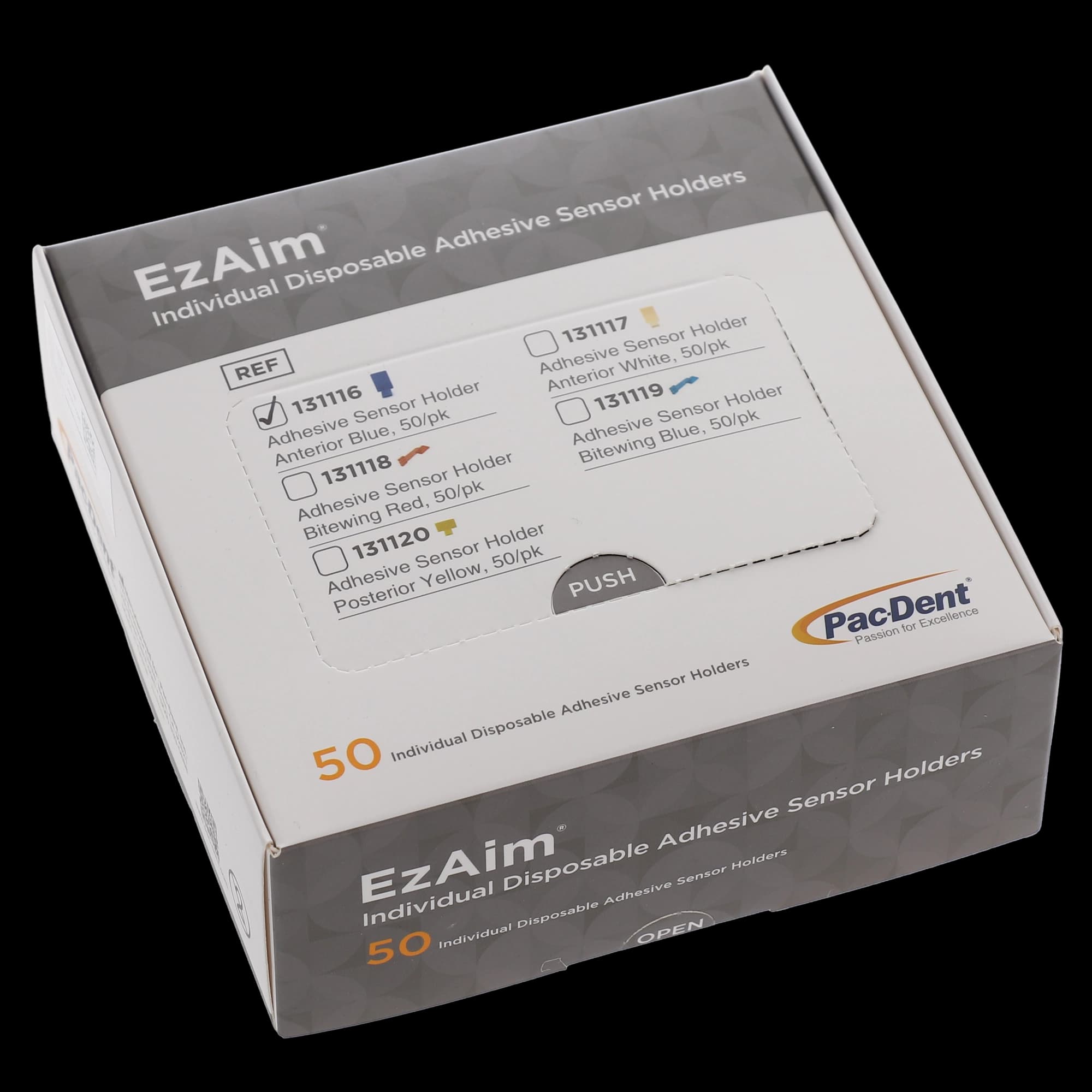 EzAim Individually Cut Adhesive Sensor Holder, Anterior, Blue, 50/Pk, 131116 thumbnail 6
