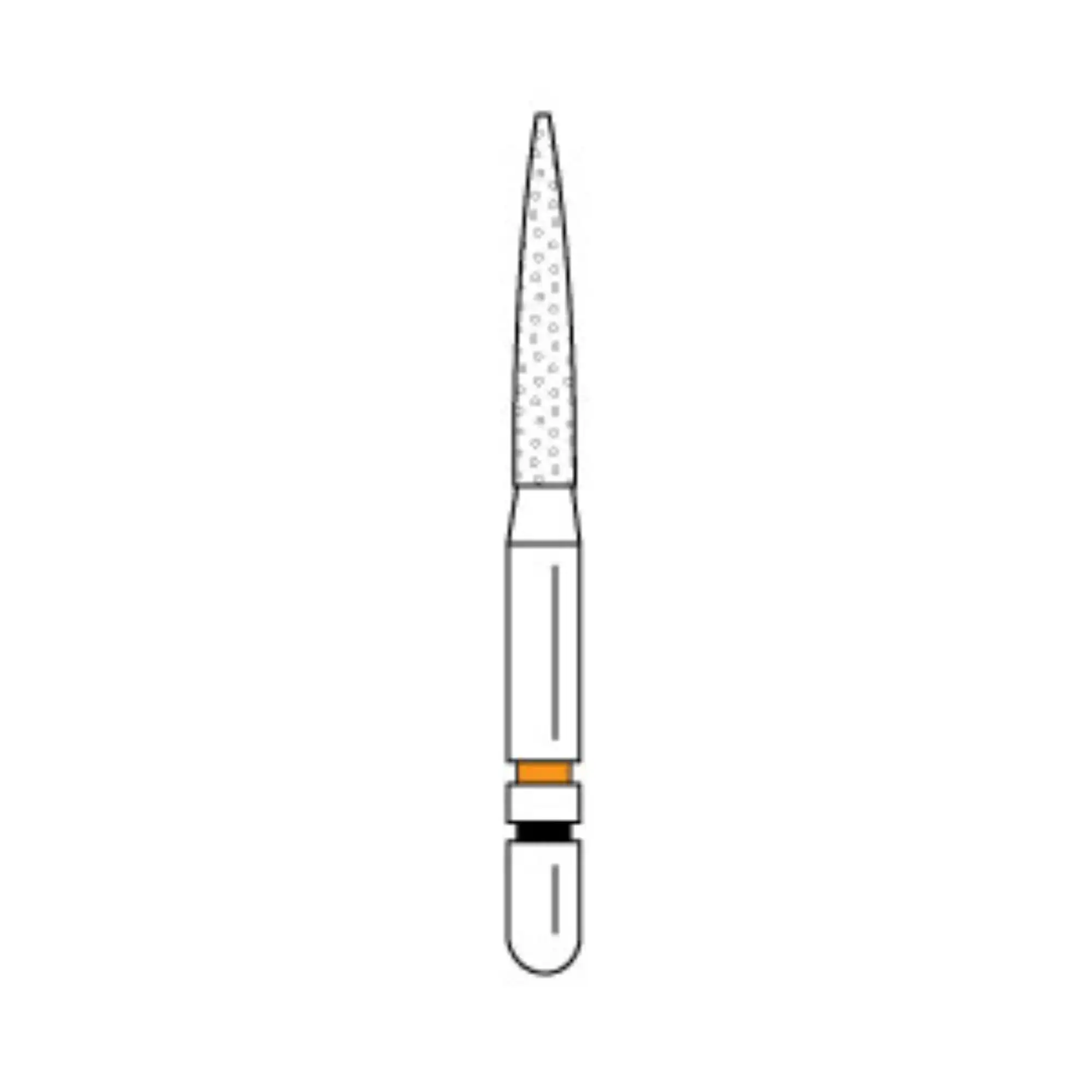 Two Striper TSZtech Diamond Bur, Friction Grip, Flame, 260.8ZF, 0.3 mm Minor / 1.3 mm Major, 8 mm Abrasive Length, 5/Pk, 2015660 thumbnail 2