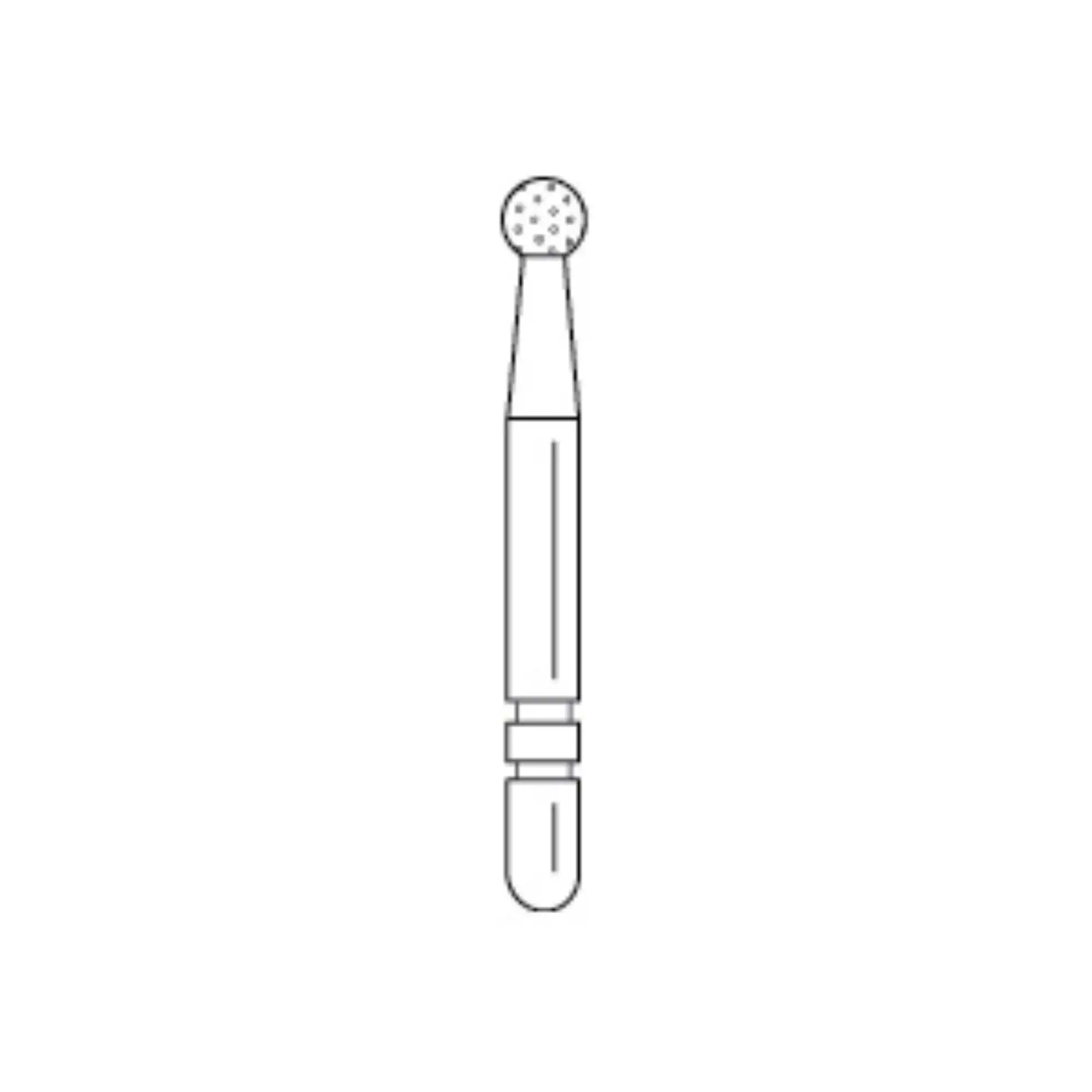 Two Striper TSZtech Diamond Bur, Friction Grip, Round #125ZF, 1.7 mm, ZF Grit, 5/Pk, 2015663 thumbnail 2