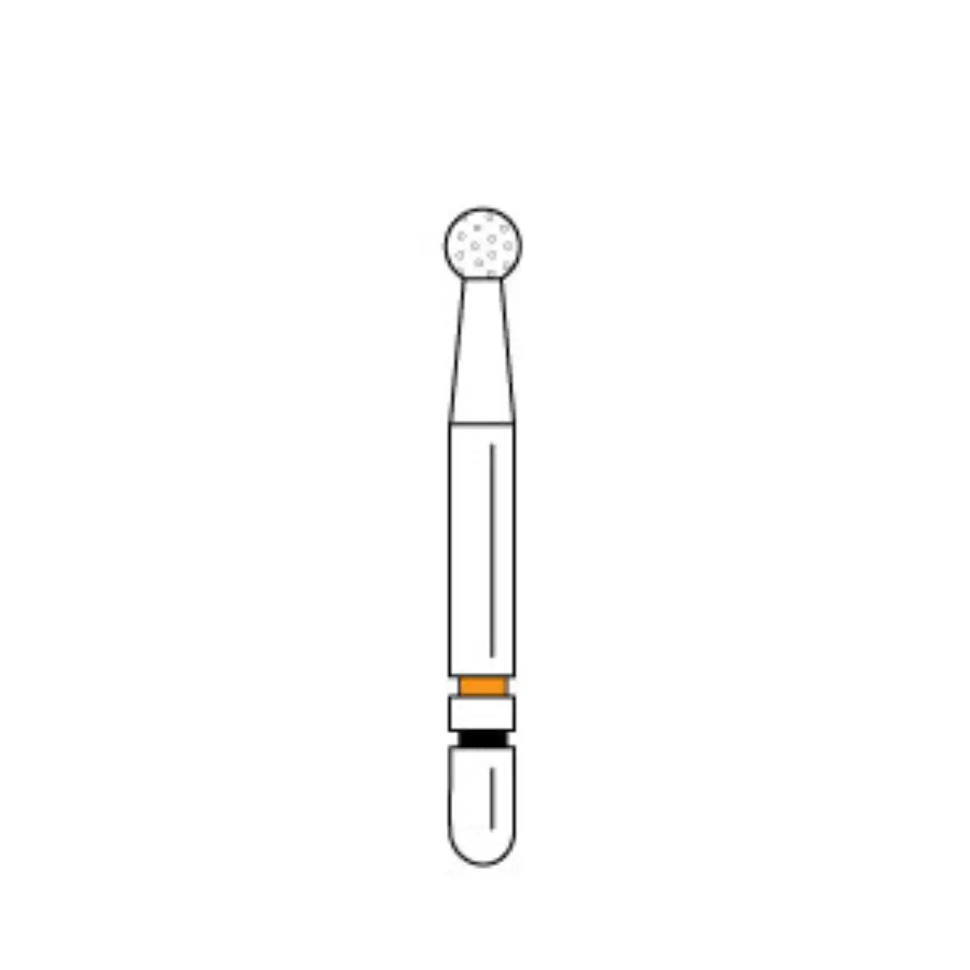 Two Striper TSZtech Diamond Bur Friction Grip L125ZF Round, Long Shank, ZF Grit, 1.7 mm, 5/Pk, 2015668 thumbnail 2