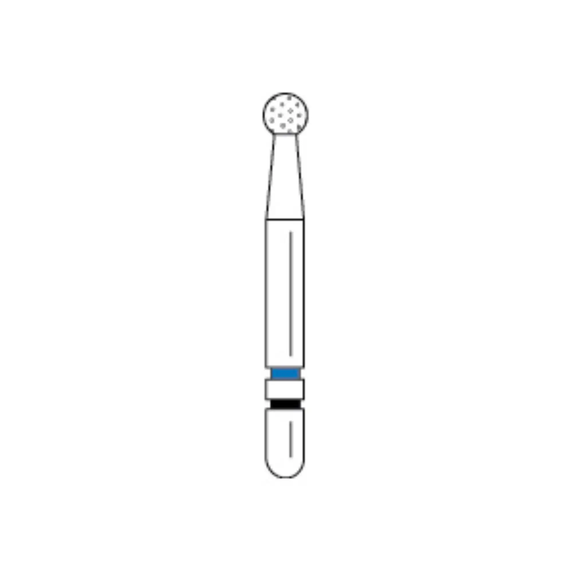 Two Striper TSZtech Diamond Bur, Friction Grip, Round #125ZM, 1.7 mm, ZM Grit, 5/Pk, 2015673 thumbnail 2