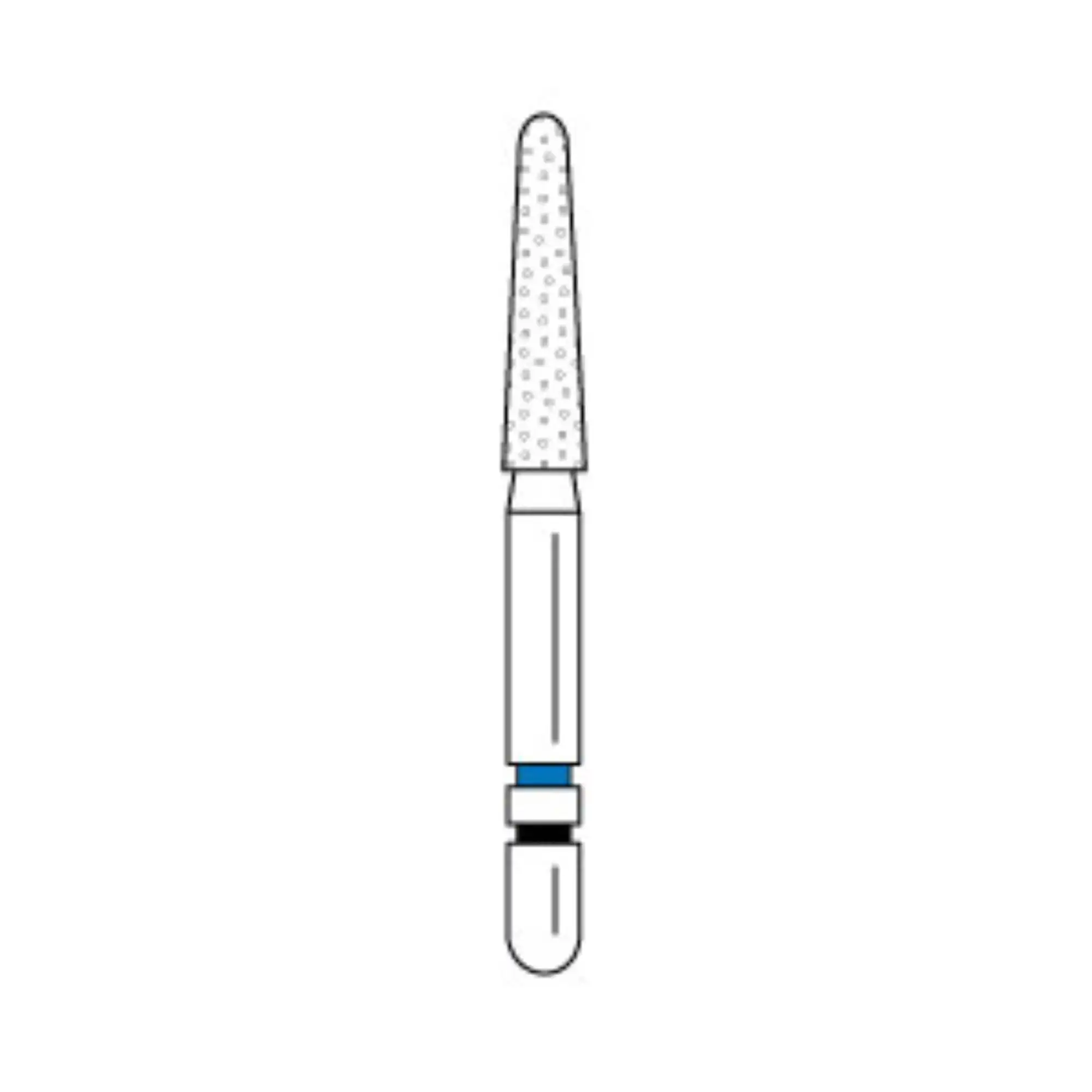 Two Striper® TSZtech™ Diamond Bur, Friction Grip, Round-End Taper, 770.8ZM, Medium Grit, 1.2 mm Minor / 1.7 mm Major, 5/Pk, 2015674 thumbnail 2