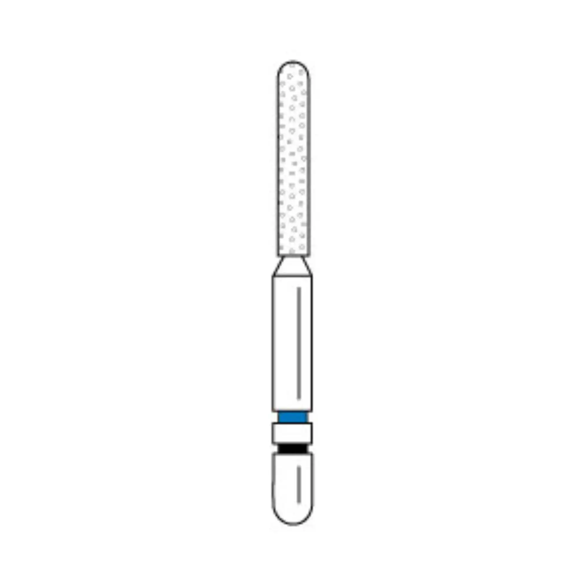 Two Striper TSZtech Diamond Bur, Friction Grip, 550.8ZM, Parallel Cylinder Round-End, 1.3 mm Diameter, 8 mm Abrasive Length, 5/Pk, 2015675 thumbnail 2