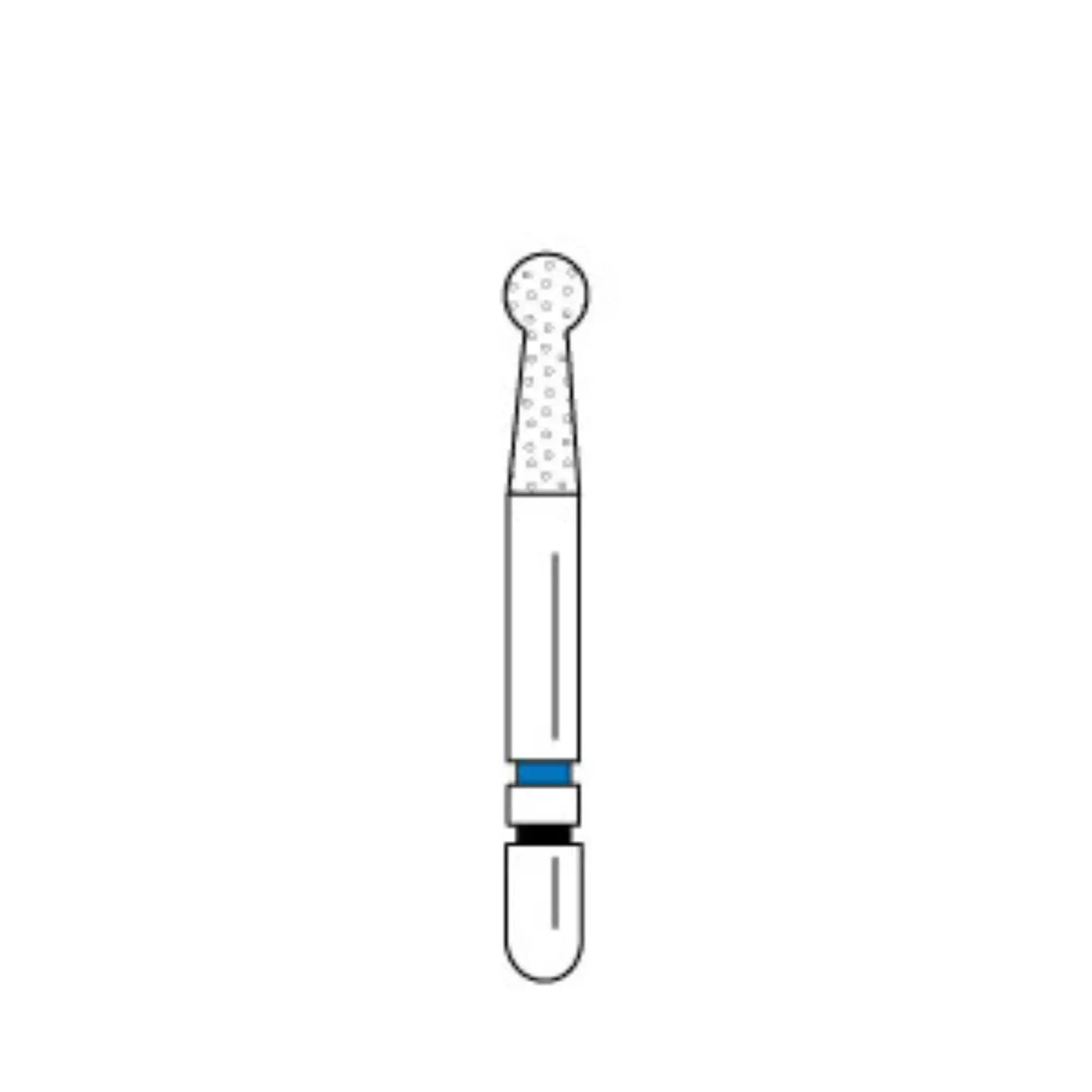 Two Striper TSZtech Diamond Bur, Friction Grip, Round #125NZM, 1.7 mm, ZM Grit, 5/Pk, 2015676 thumbnail 2