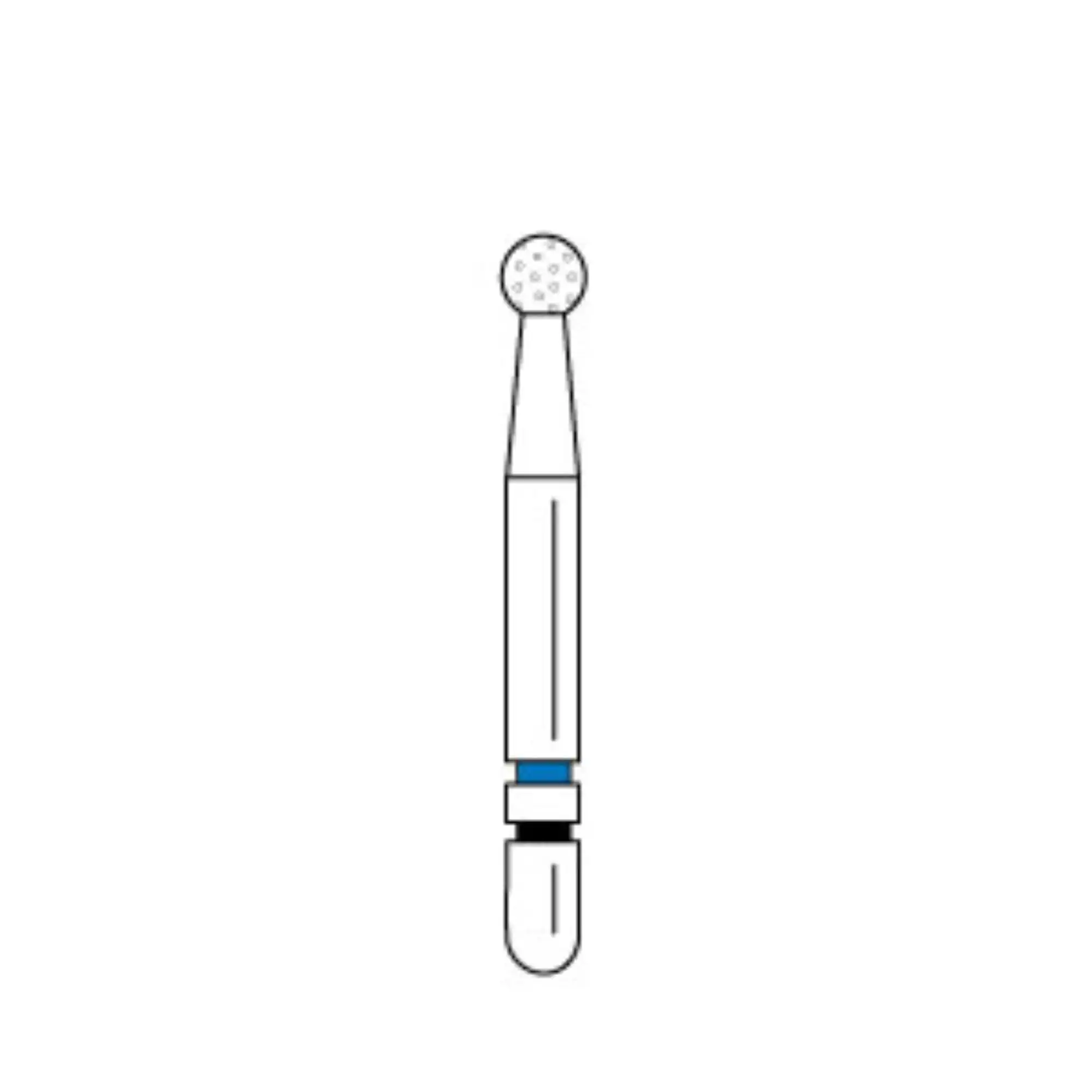 Two Striper® TSZtech Diamond Bur Friction Grip L125ZM Round, Long Shank, 1.7 mm, Pack of 5, #2015678 thumbnail 2