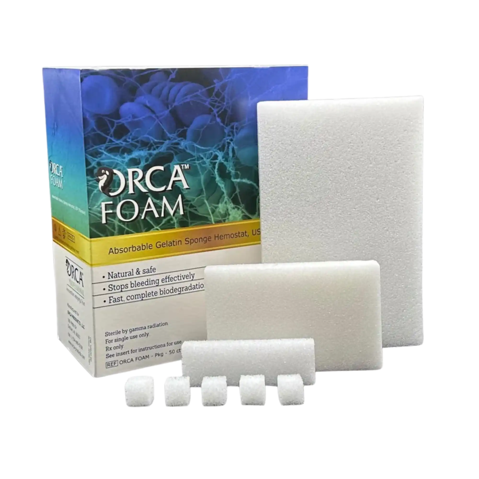 ORCA Foam Absorbable Hemostatic Gelatin Sponge, 10 mm x 10 mm x 10 mm, 32/Box, OF-101010 thumbnail 2