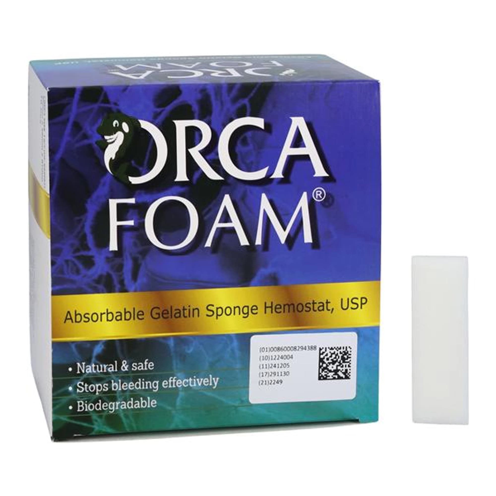 ORCA Foam Absorbable Hemostatic Gelatin Sponge, Size 12/7, 60 x 20 x 7 mm, 10/Box, OF-602007 thumbnail 8