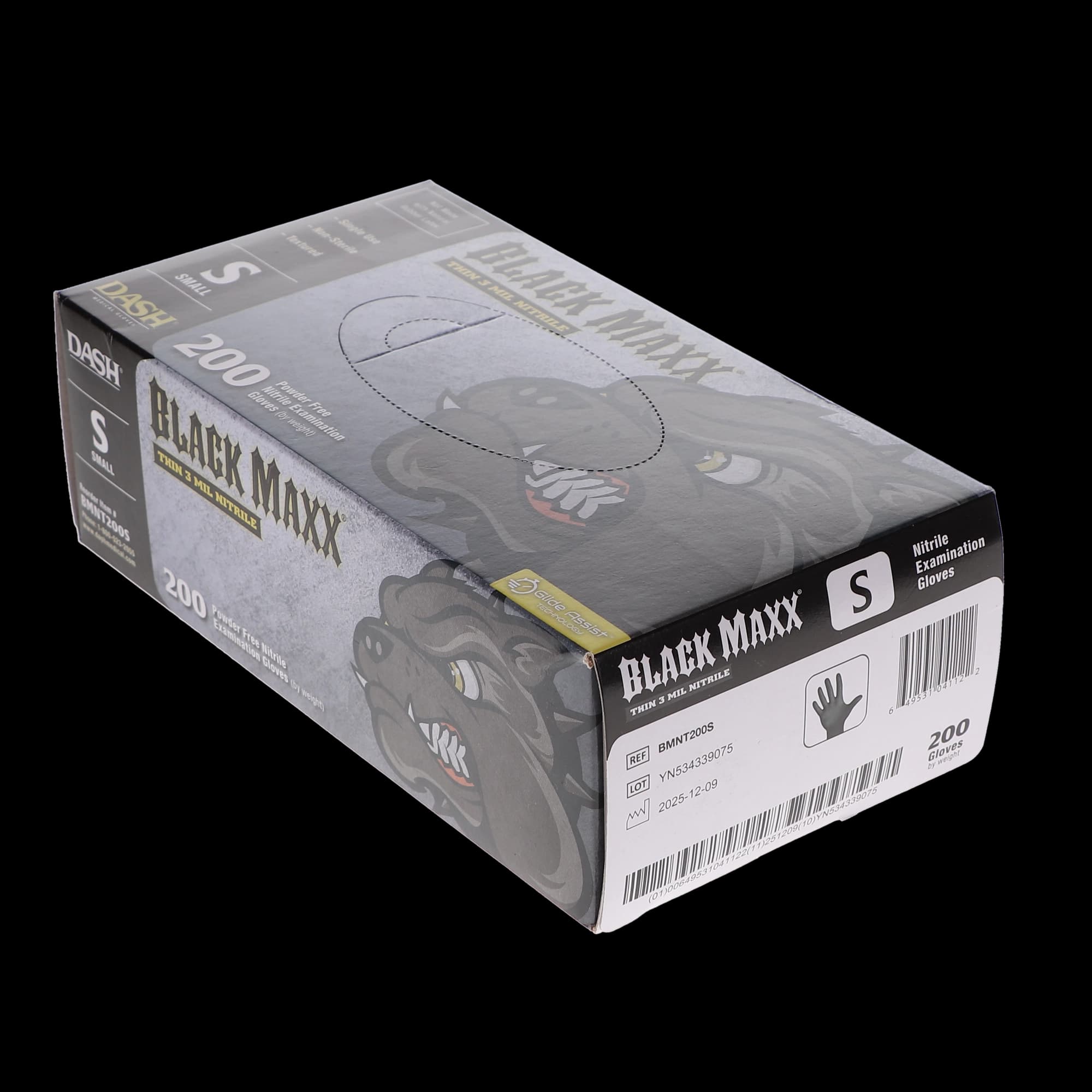 Black Maxx Thin Nitrile Exam Gloves, Powder-Free, Small, Black, 200/Box, BMNT200S thumbnail 8