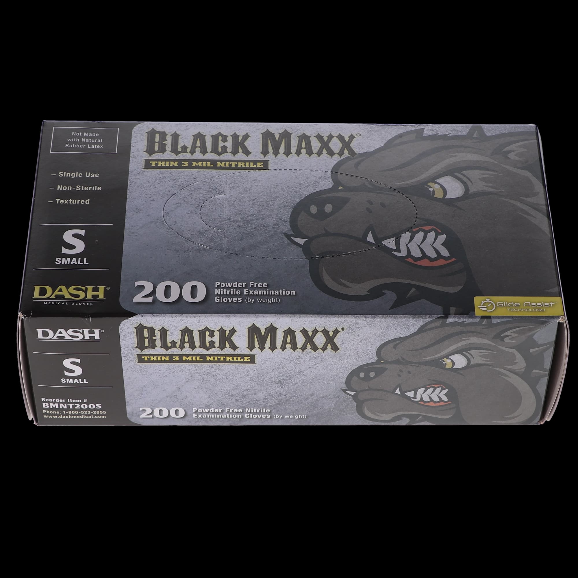 Black Maxx Thin Nitrile Exam Gloves, Powder-Free, Small, Black, 200/Box, BMNT200S thumbnail 11