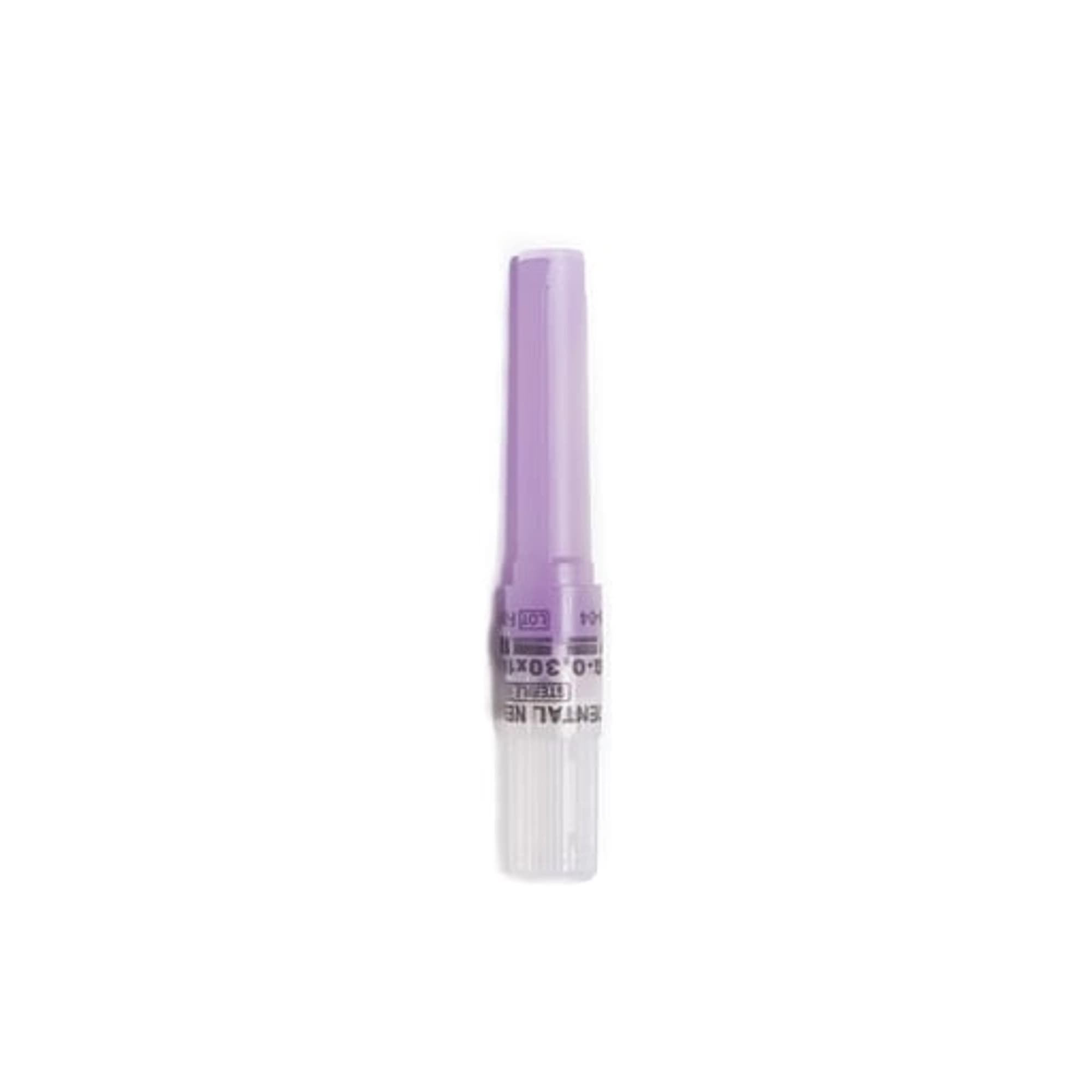Quala Dental Anesthetic Needles, 30G X-Short, 10 mm (3/8"), Purple, Pre-threaded Plastic Hub, 100/Bx - Quala - Needle 30G X-Short 100/Bx - Image 1