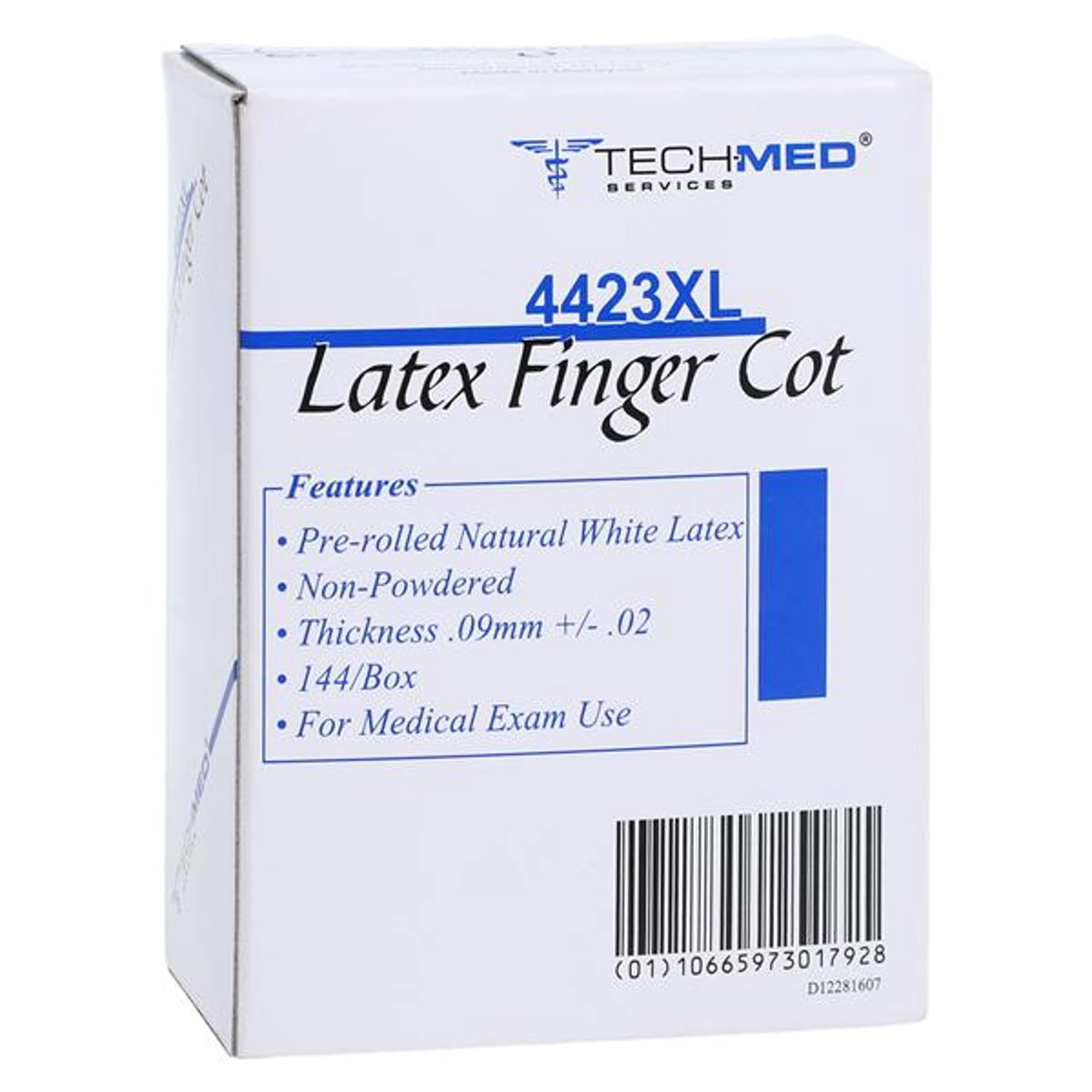 Tech-Med Latex Finger Cots, X-Large, Non-Powdered, Pre-Rolled, Natural White, 144/Box, 4423XL thumbnail 8