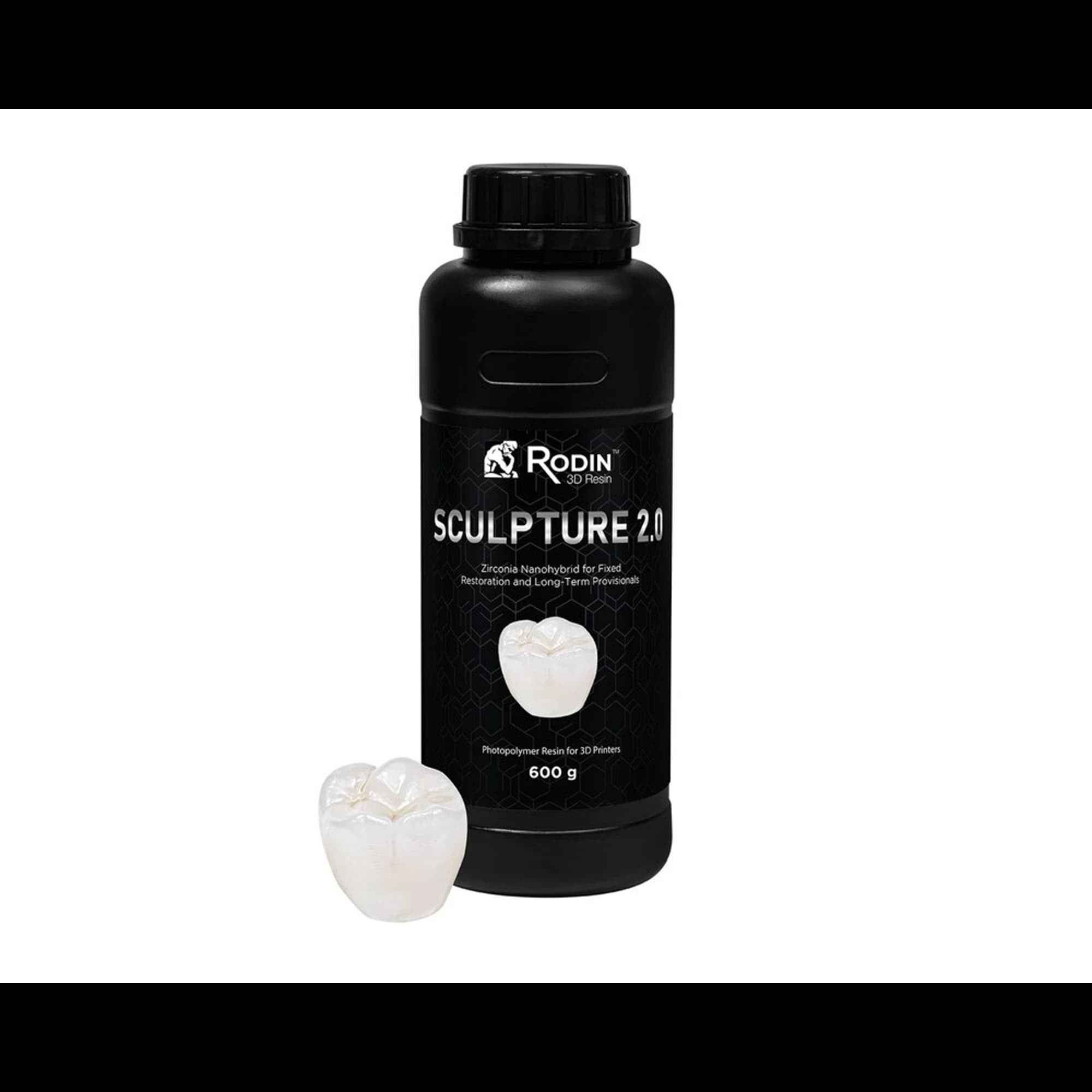 Pac-Dent Rodin Sculpture 2.0 Ceramic Nanohybrid 3D Resin, Shade A4, 600 g Bottle, 1/Pk, 23897 - Rodin Sculpture 2.0, Ceramic Nanohybrid, 3D Resins, A4, 600 Gr, 1/Pk, 23897 - Image 1