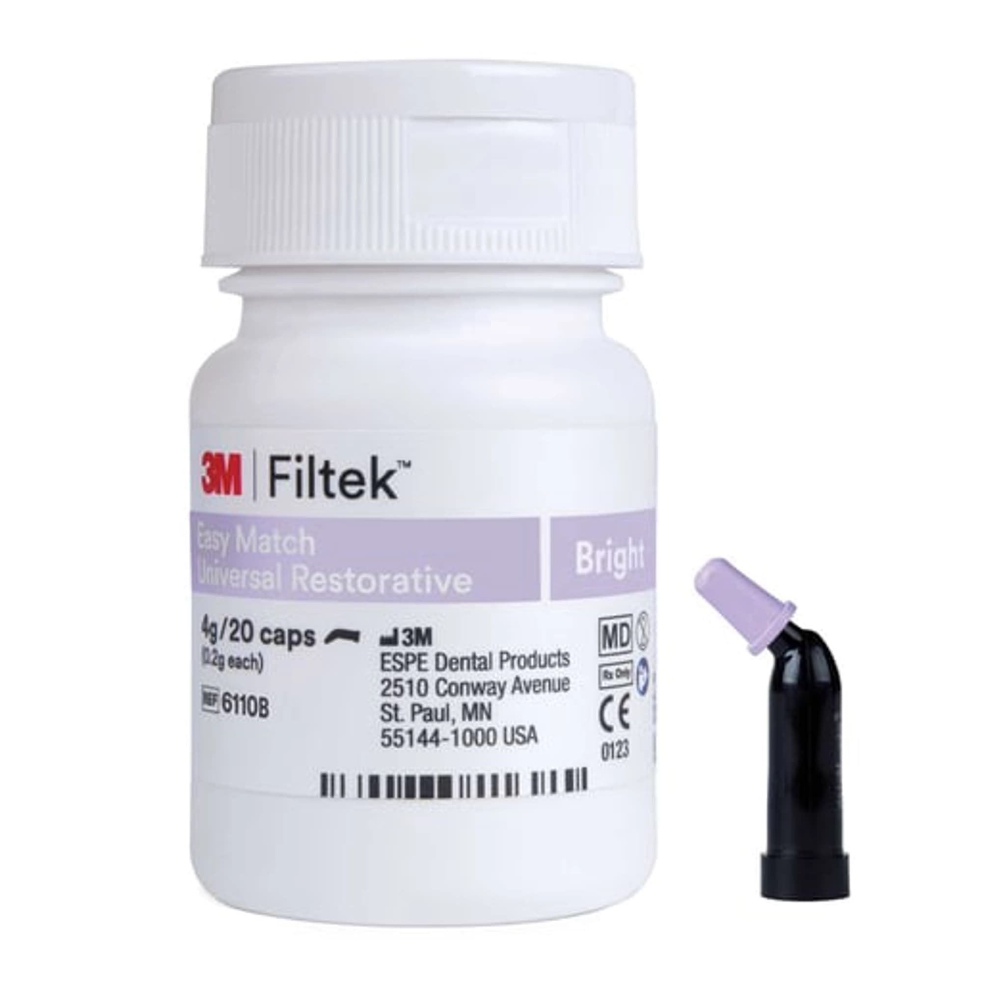 3M (Solventum) Filtek Easy Match Universal Restorative, Bright Shade, 0.2g Capsules, 20/Pk, 6110B thumbnail 2