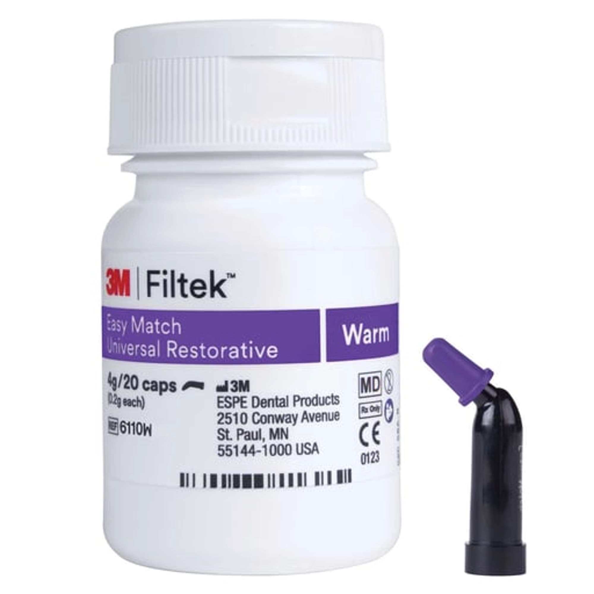 3M (Solventum) Filtek Easy Match Universal Restorative, Warm Shade, 0.2g Capsules, 20/Pk, 6110W thumbnail 2