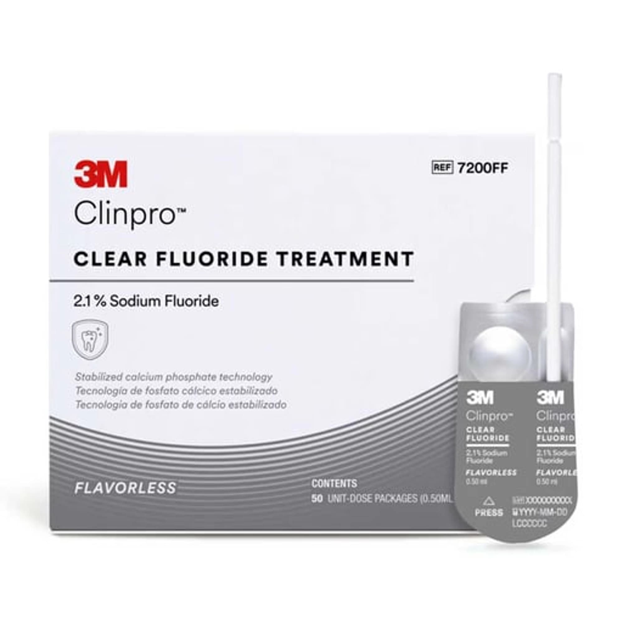 3M Clinpro Clear Fluoride Treatment, Flavorless, 2.1% Sodium Fluoride, 0.5 mL Unit Dose, 50/Pk, 7200FF thumbnail 2