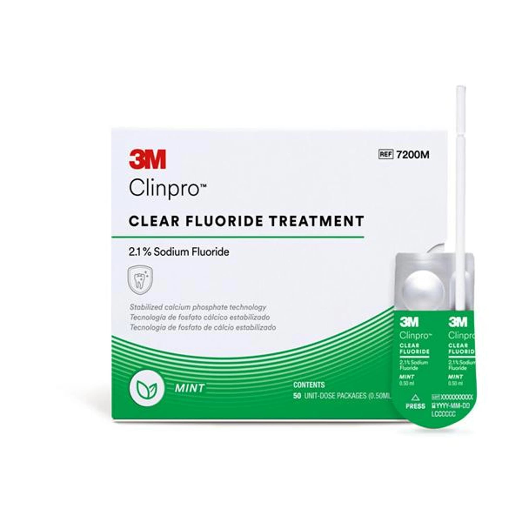 Solventum (3M) Clinpro Clear Fluoride Treatment, 2.1% Sodium Fluoride, Mint Flavor, 0.5 mL Unit Dose, 50/Pk, 7200M thumbnail 2