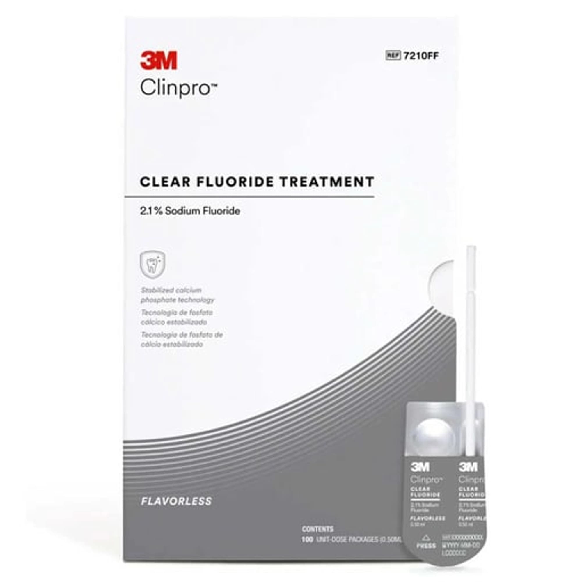 3M Clinpro Clear Fluoride Treatment, Flavorless, 2.1% Sodium Fluoride, 0.5 mL Unit Dose, 100/Pk, 7210FF thumbnail 2