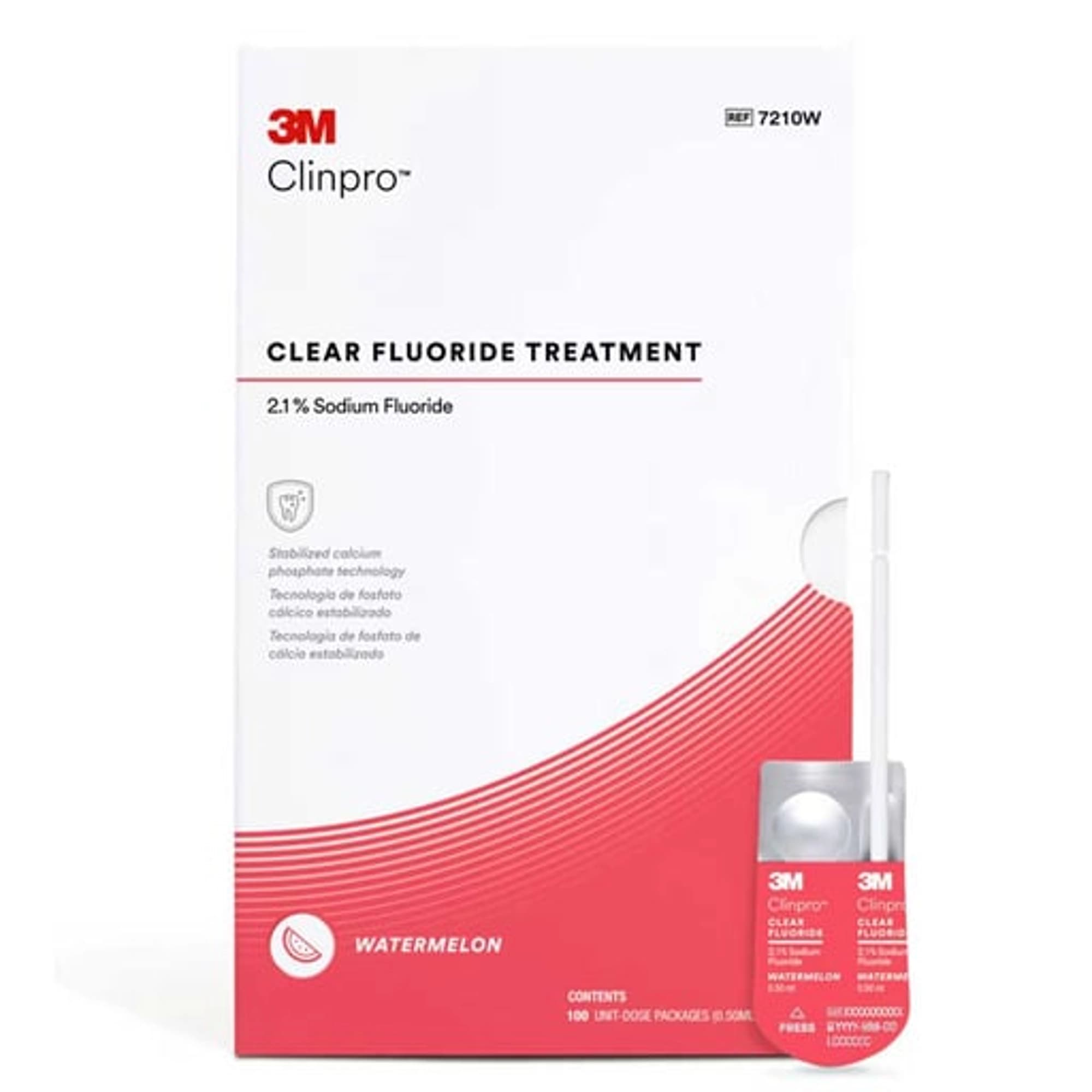 3M Clinpro Clear Fluoride Treatment, Watermelon Flavor, 2.1% Sodium Fluoride, 0.5 mL Unit Dose, 100/Pk, 7210W thumbnail 2