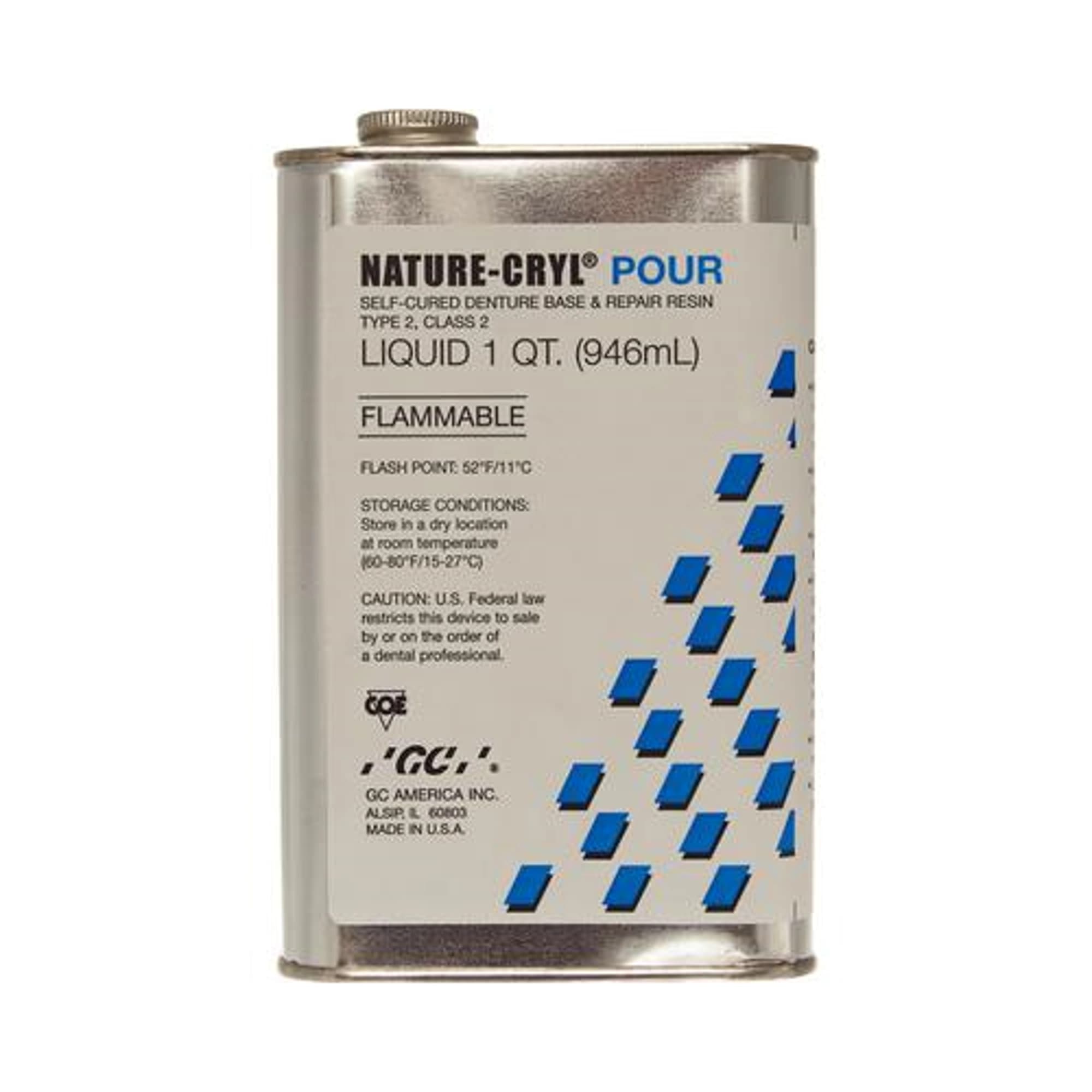 GC America Nature-Cryl Pour Self-Cured Denture Base & Repair Resin Liquid, 32 oz Bottle, 349779 thumbnail 3