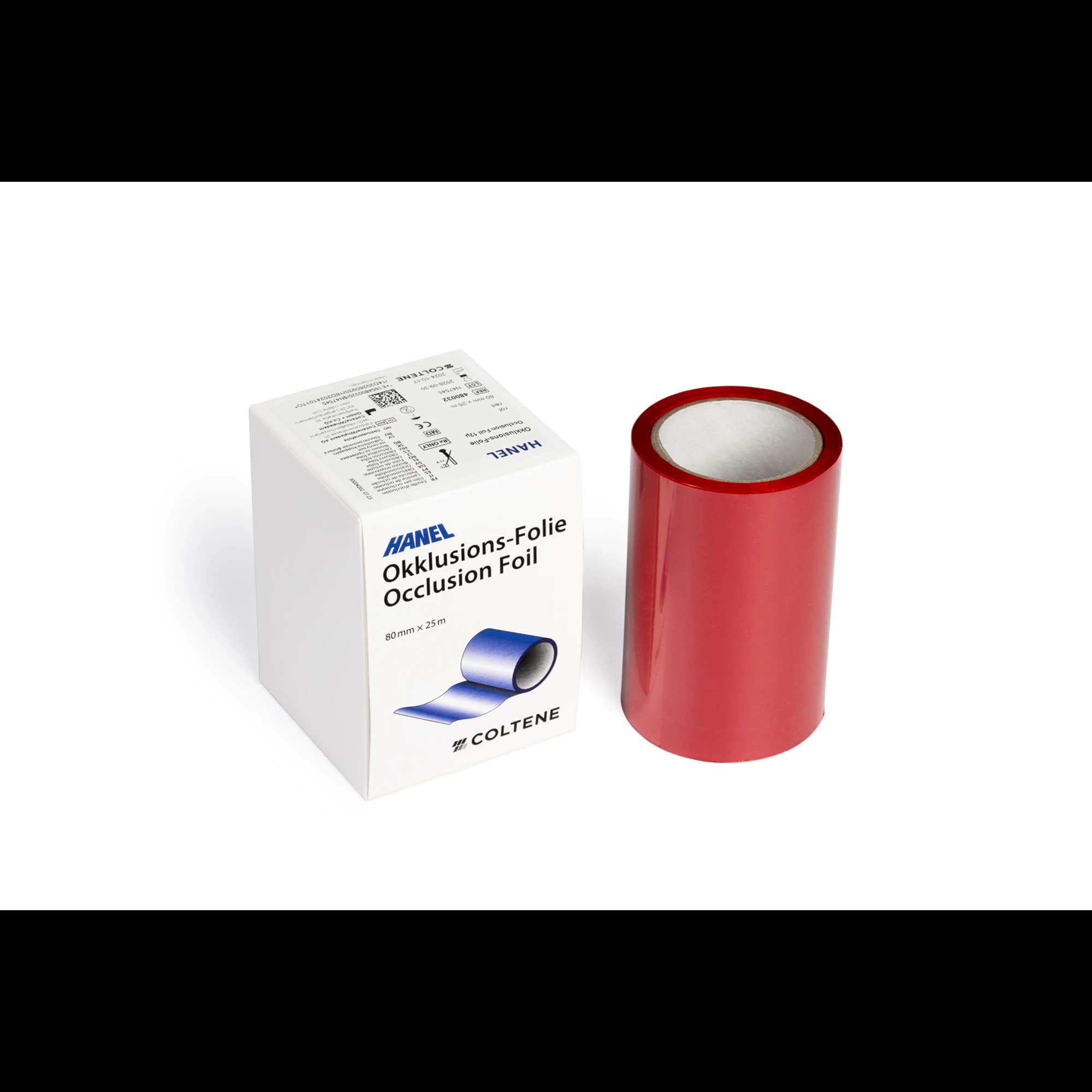 Hanel Occlusion Foil, One-Sided, Red, 12 µm, 80 mm x 25 m Roll, 480032 - Coltene - Occlusion Foil Red - Image 1