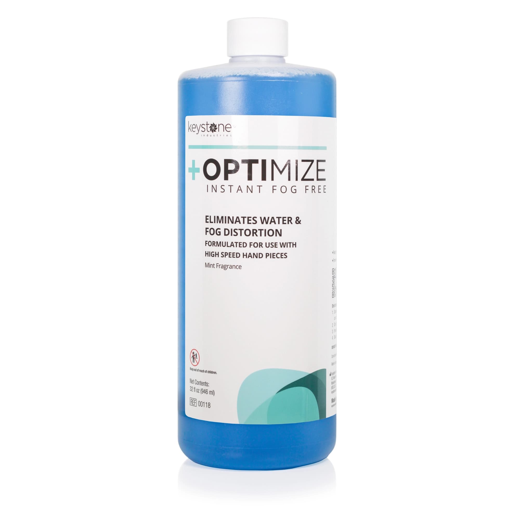 Keystone Optimize Instant Fog Free Mirror Defogger, Mint, 32 fl oz (1 Qt) Bottle, 00118 - Keystone - Optimize Fog Free Mirror Defogger, Qt, 12/Cs - Image 1
