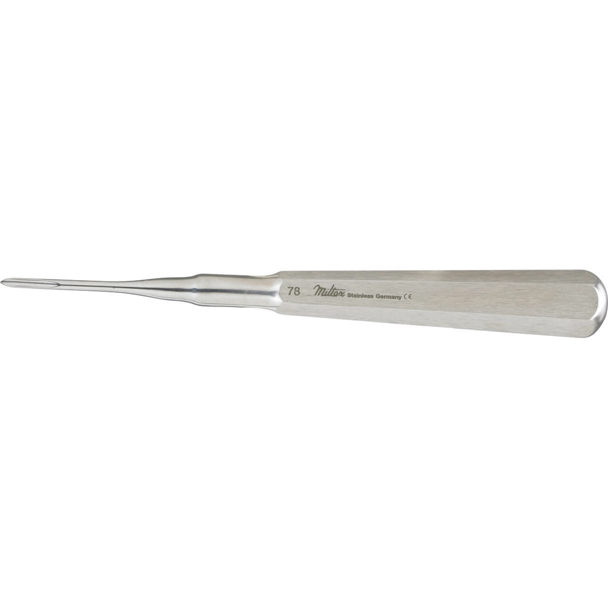 Miltex #78 Root Tip Elevator, Straight Pattern, Single End, Stainless Steel, 6" (152 mm), DEL78 thumbnail 2
