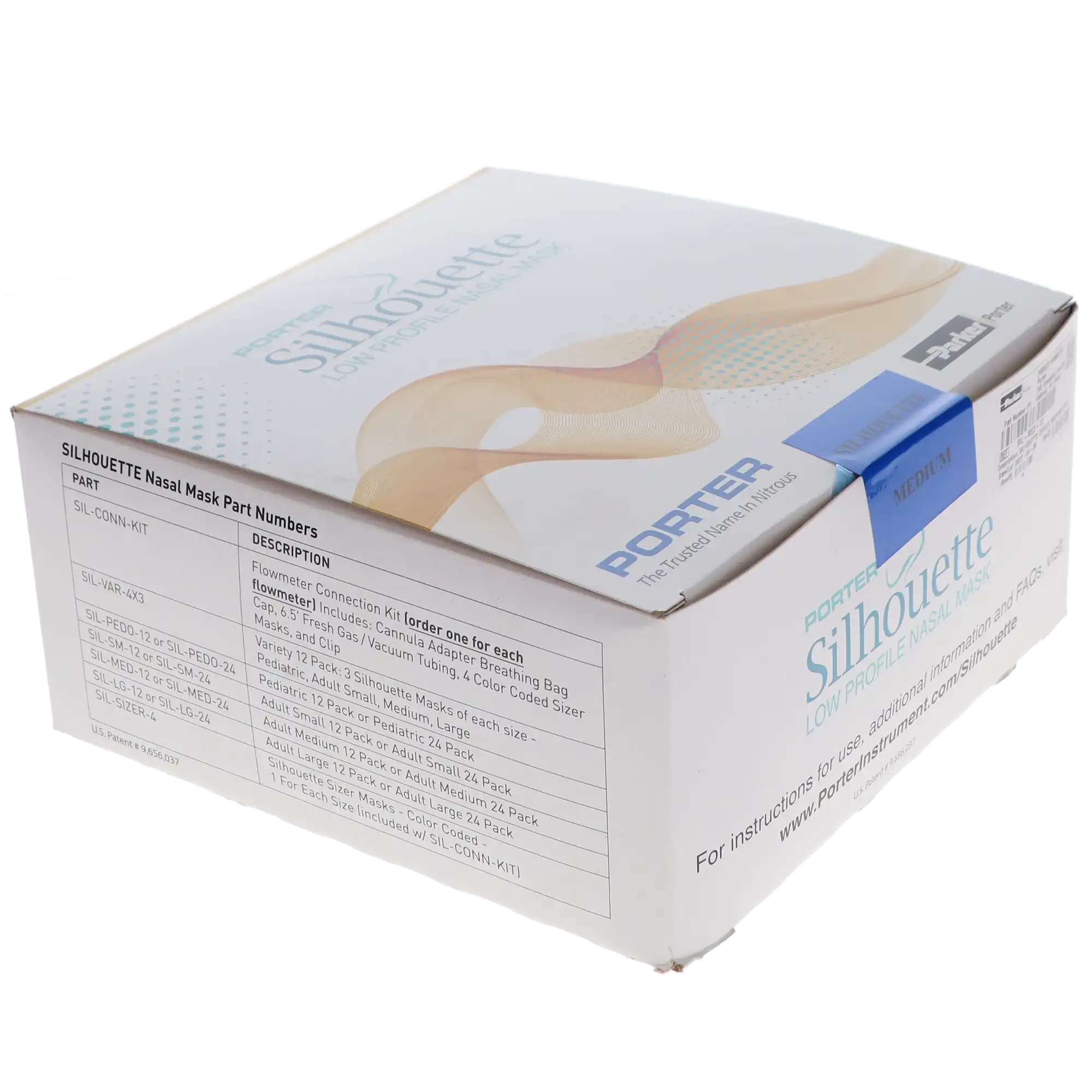 Porter Instrument Silhouette II Low Profile Nitrous Oxide Nasal Hood and Breathing Circuit, Medium, 12/Pack, SIL2-MED-12 thumbnail 8