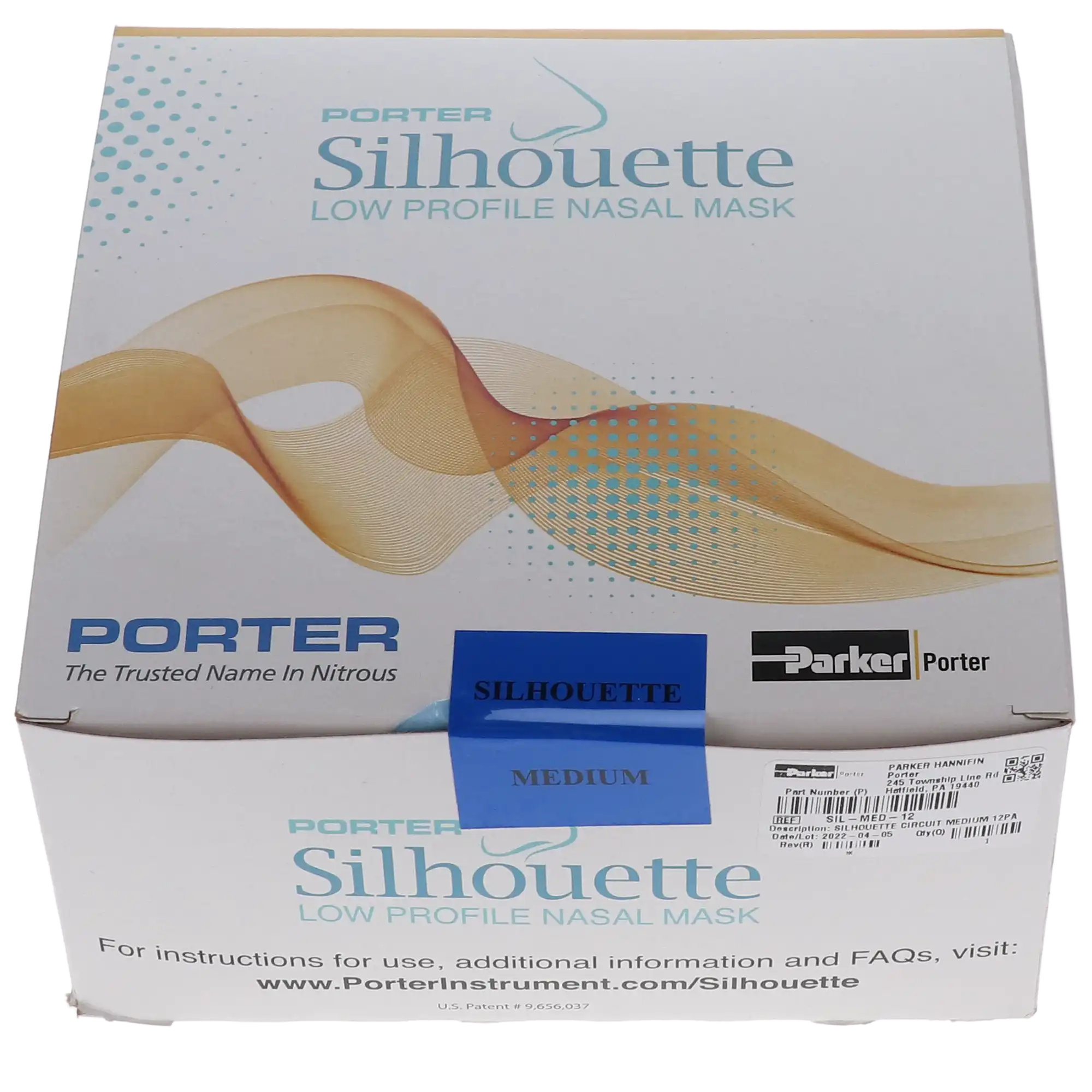 Porter Instrument Silhouette II Low Profile Nitrous Oxide Nasal Hood and Breathing Circuit, Medium, 12/Pack, SIL2-MED-12 thumbnail 9